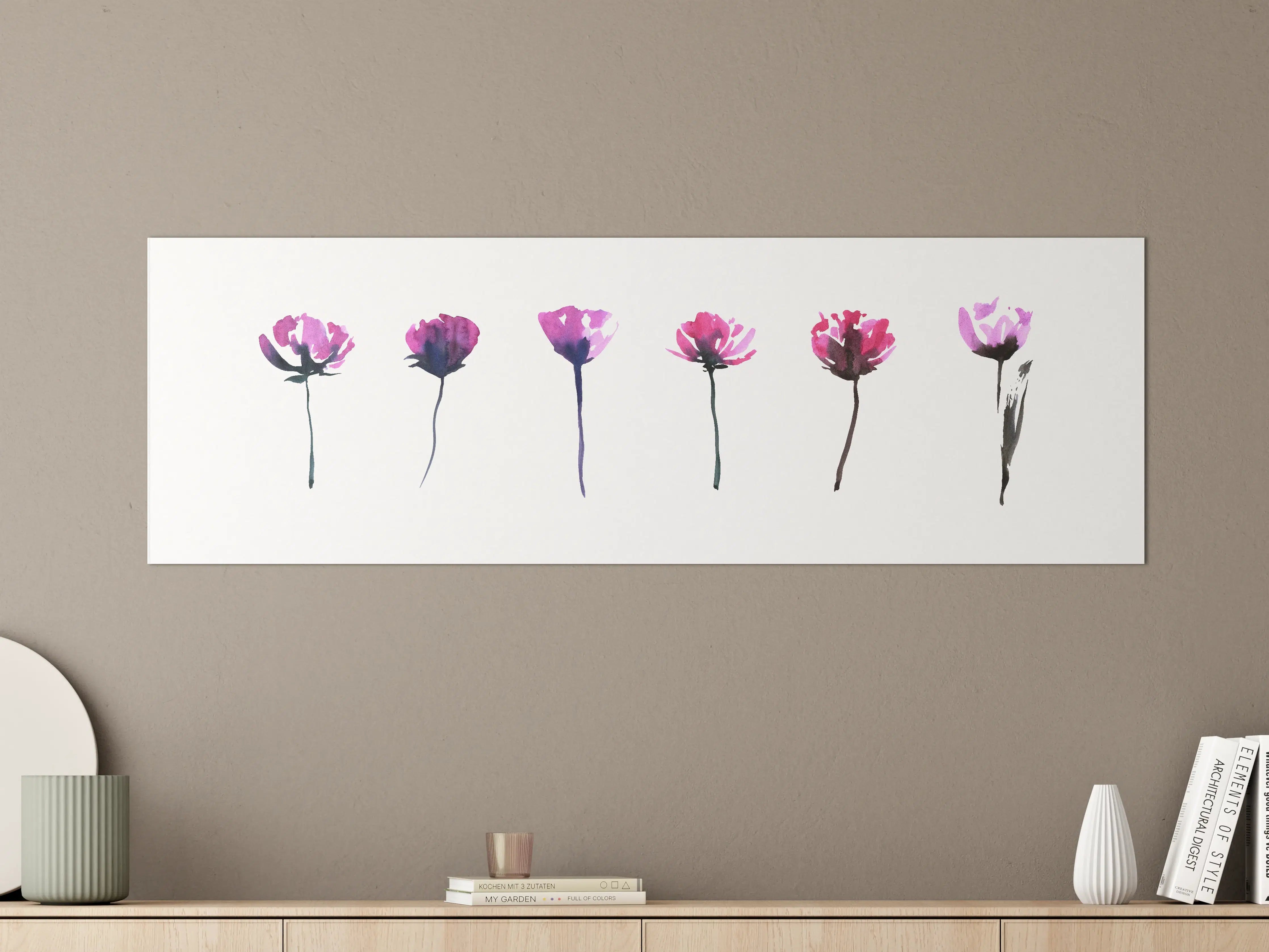Große Wandbilder - Abstraktes modernes Blumenset