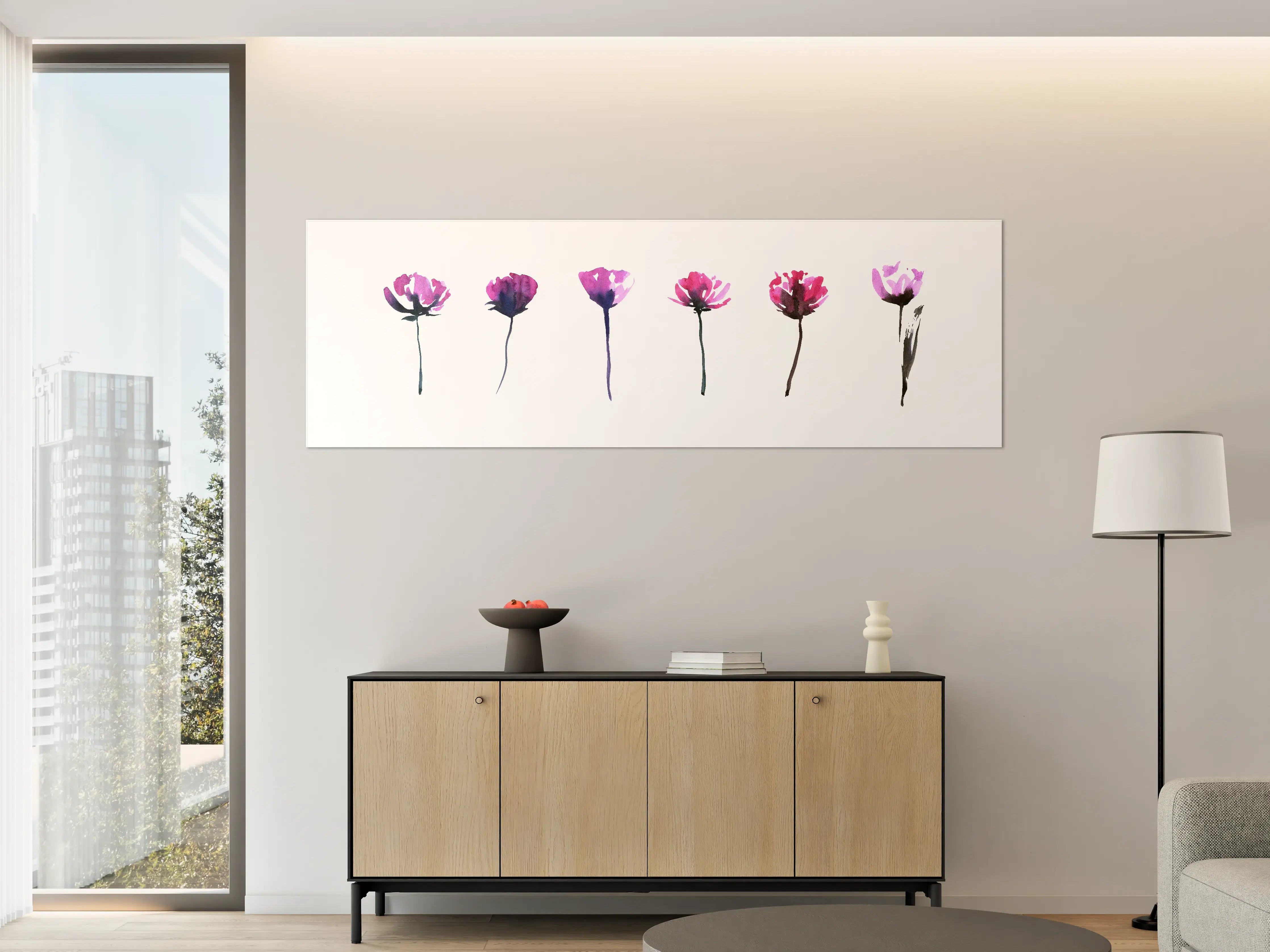 Große Wandbilder - Abstraktes modernes Blumenset