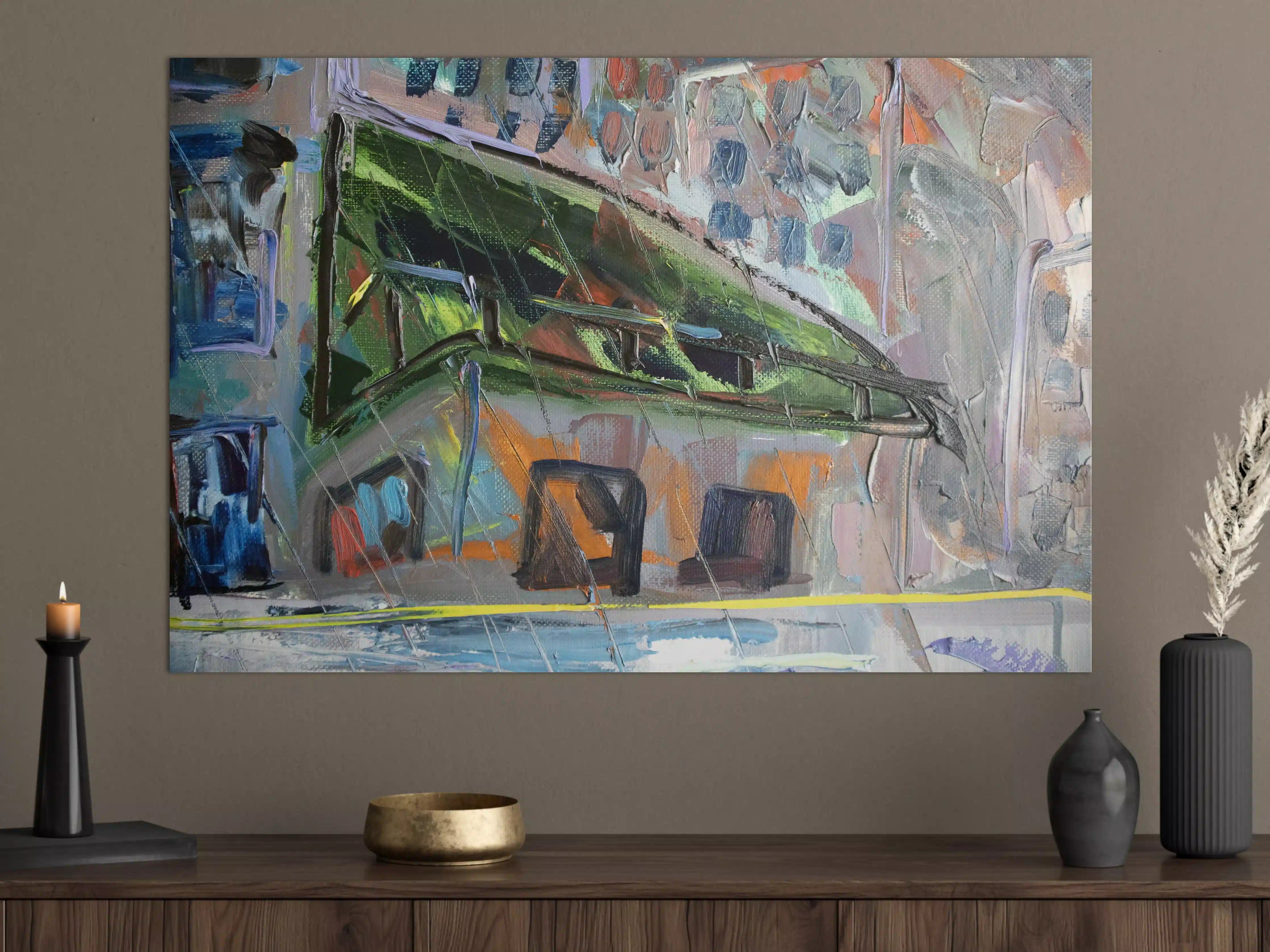 Große Wandbilder - Acryl Farben Kunst - Gebäude