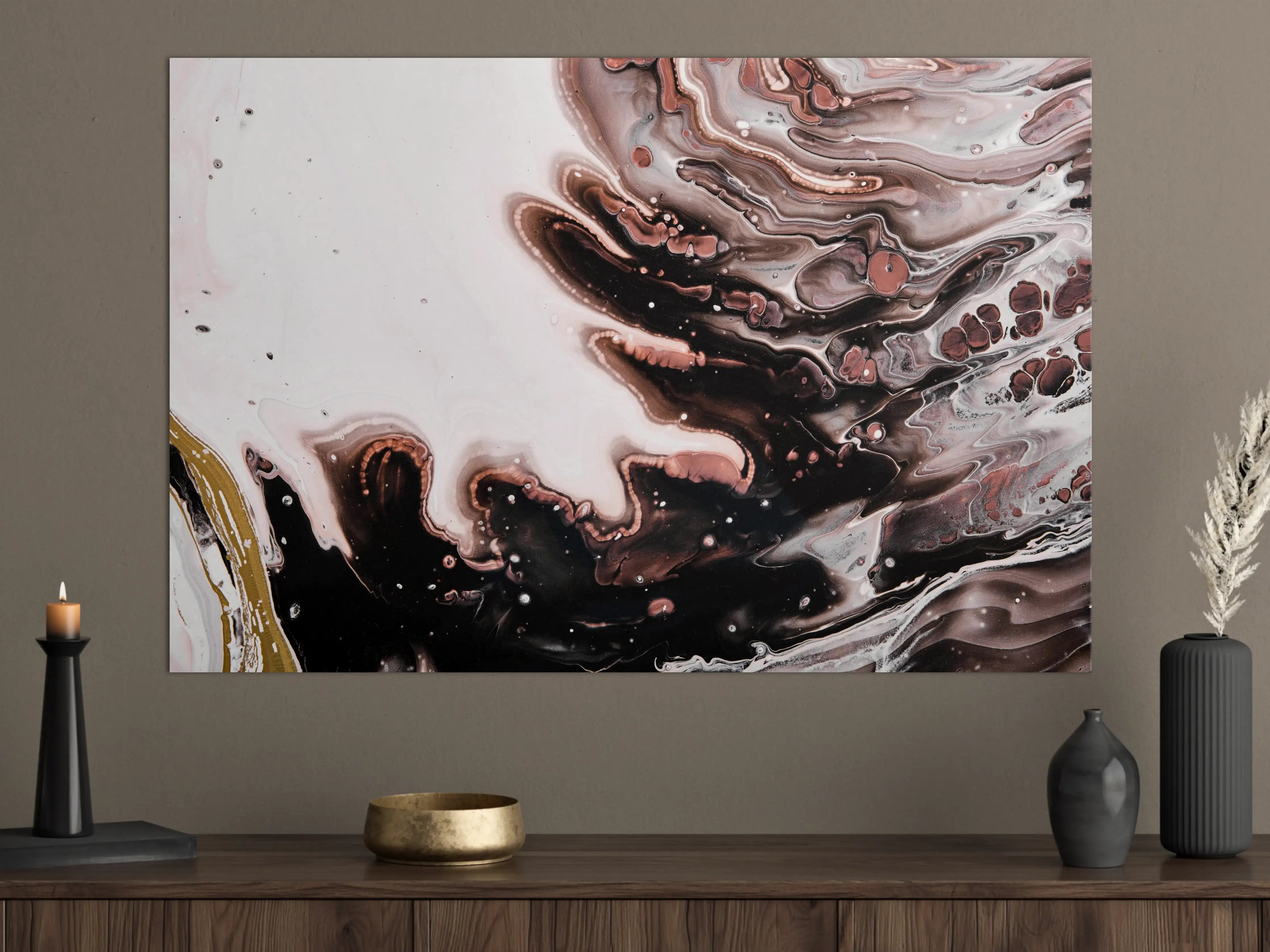 Große Wandbilder - Acryl Flüssigkunst - Dunkle Farben