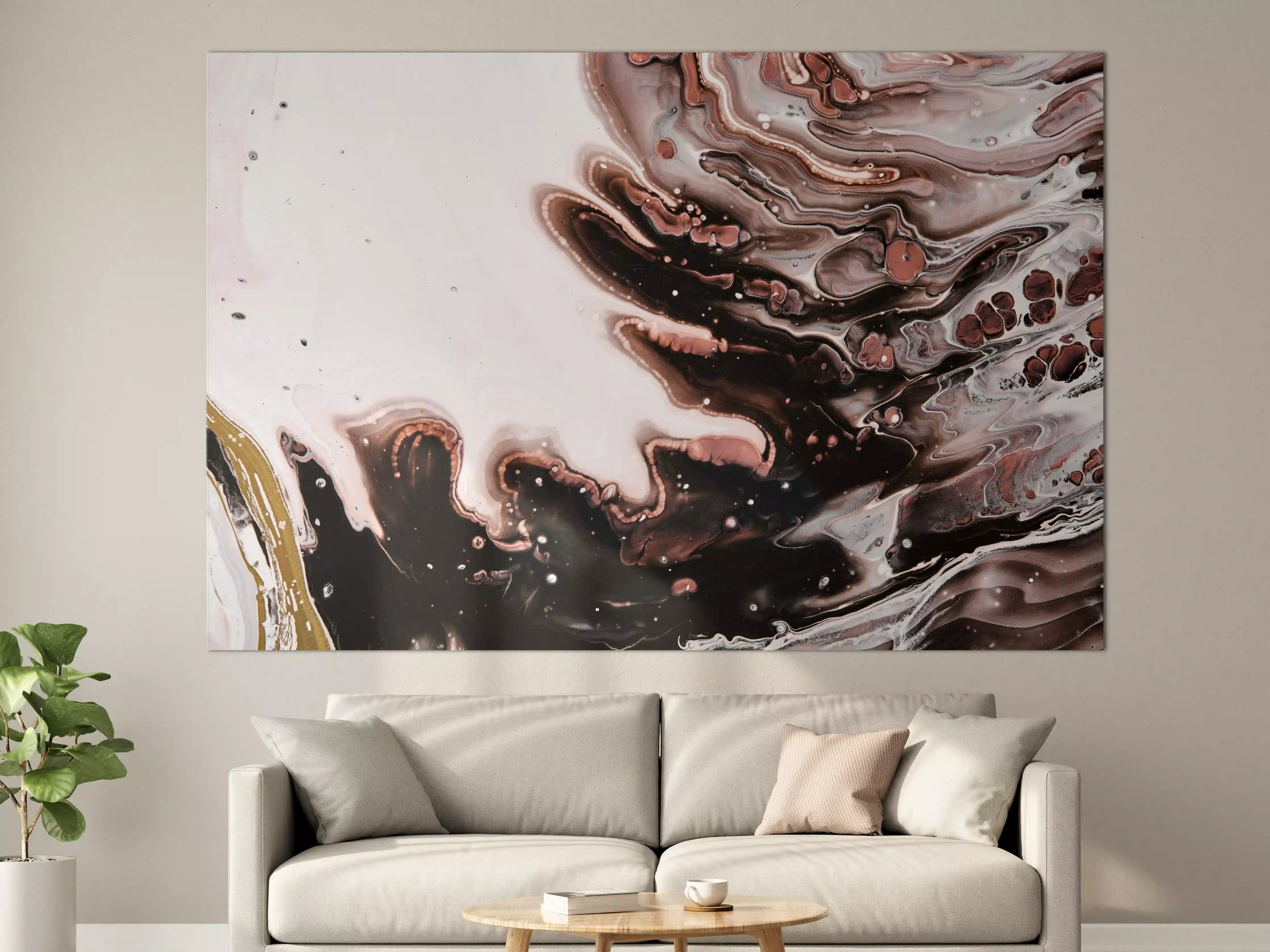 Große Wandbilder - Acryl Flüssigkunst - Dunkle Farben