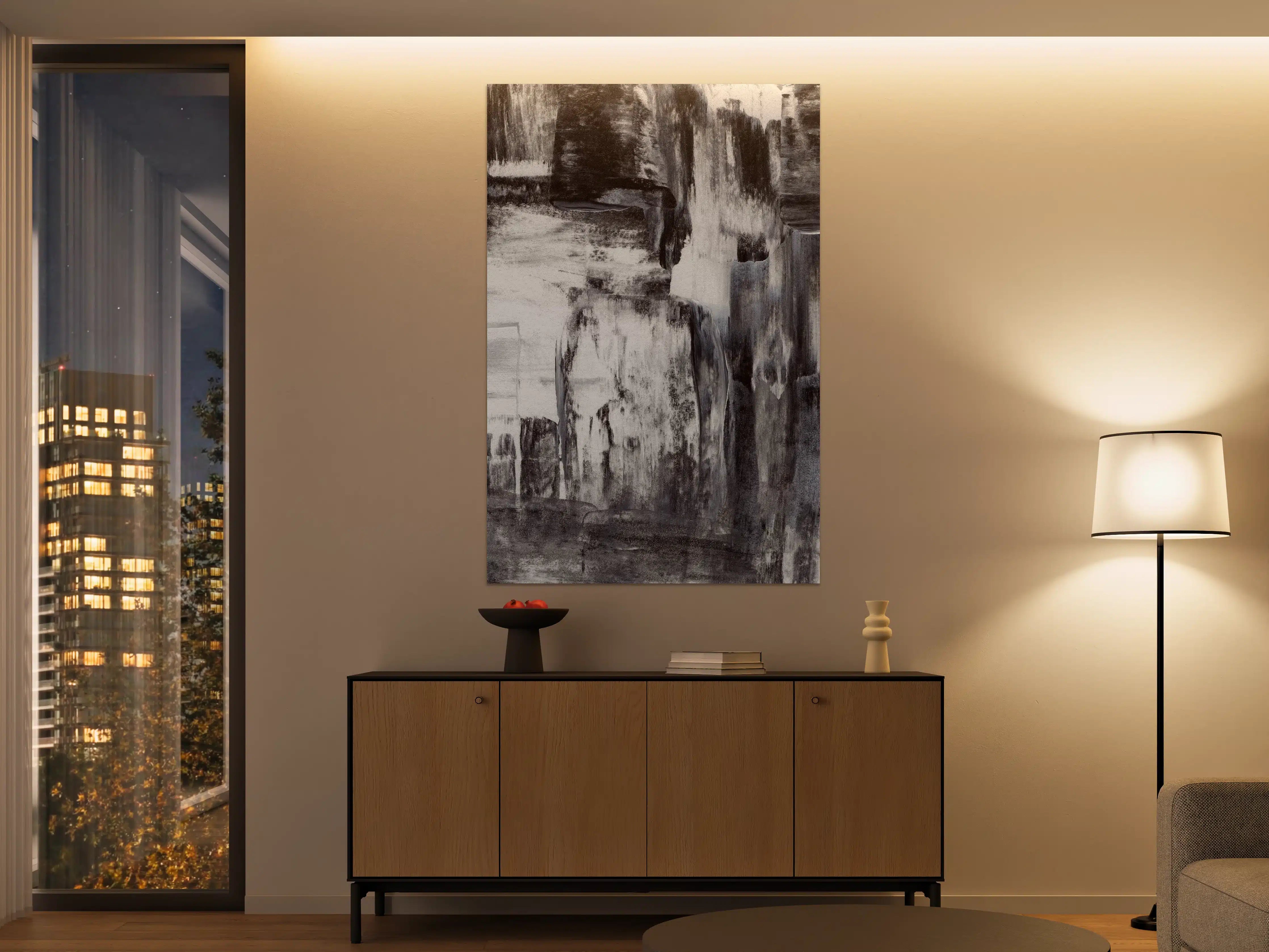 Große Wandbilder - Acryl Gemälde - Schwarz-weiß
