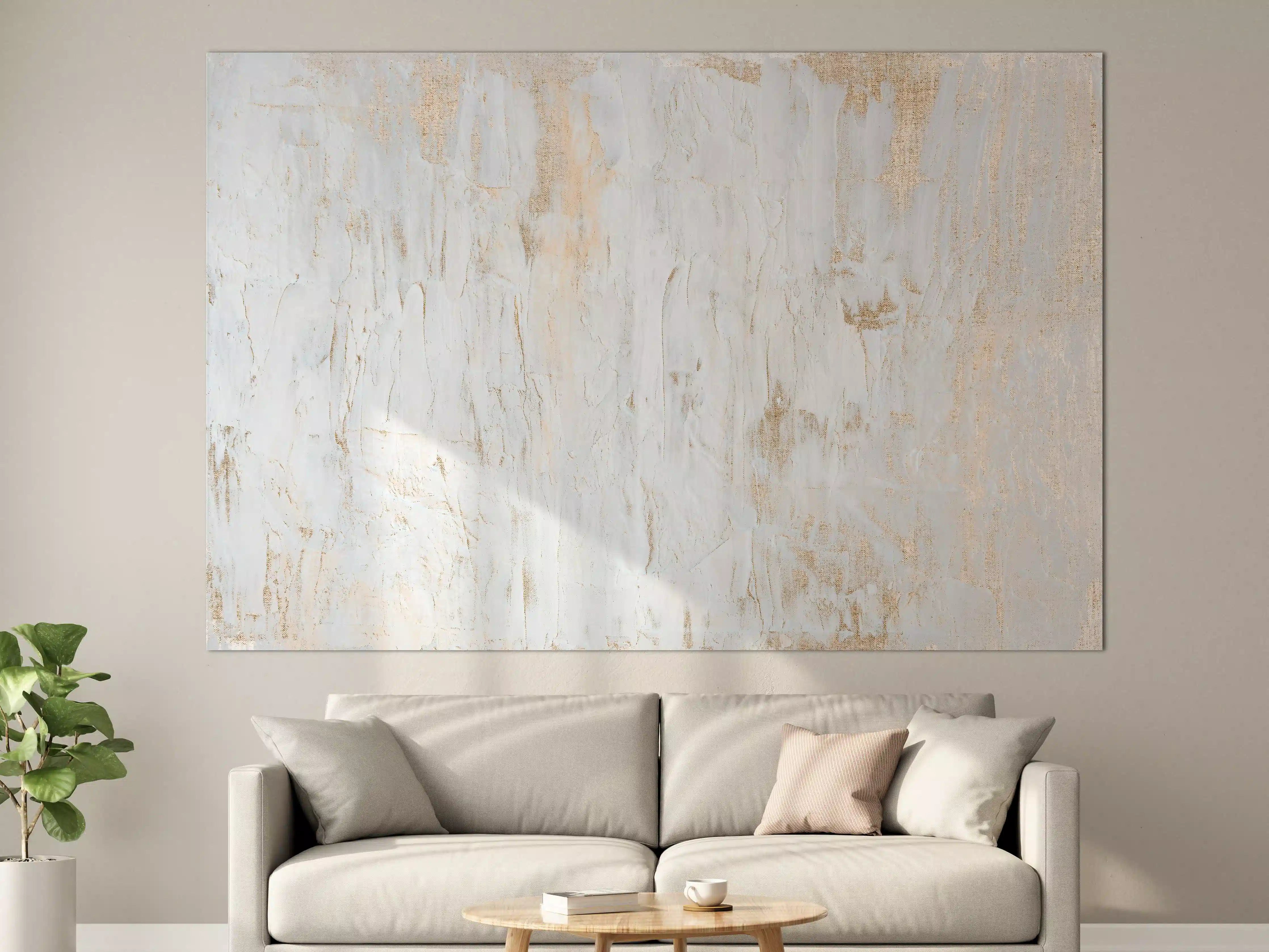 Große Wandbilder - Acrylfarben Kunst - weißer Ton