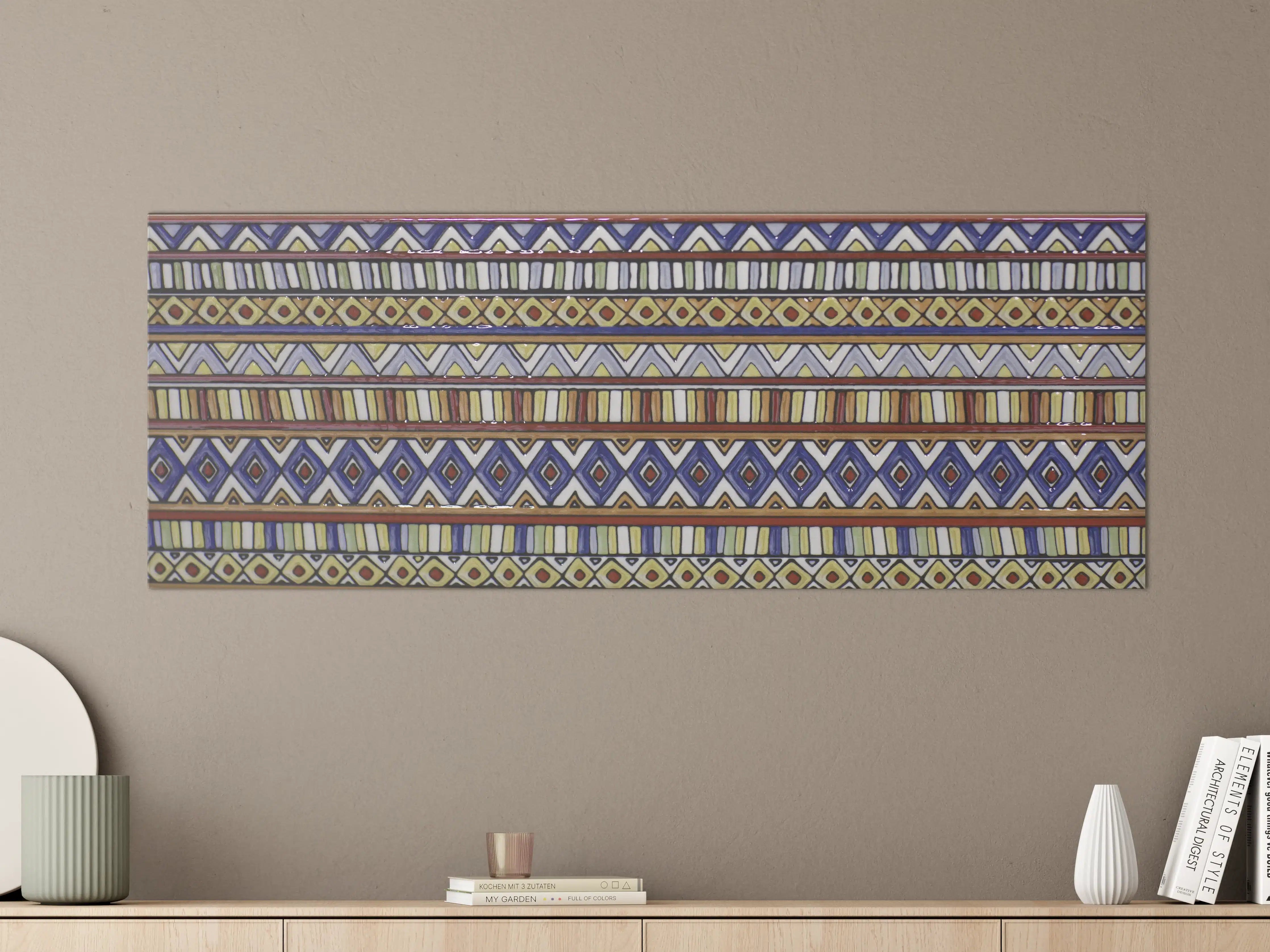 Große Wandbilder - Afrikanisches Muster mit bunten geometrischen Formen