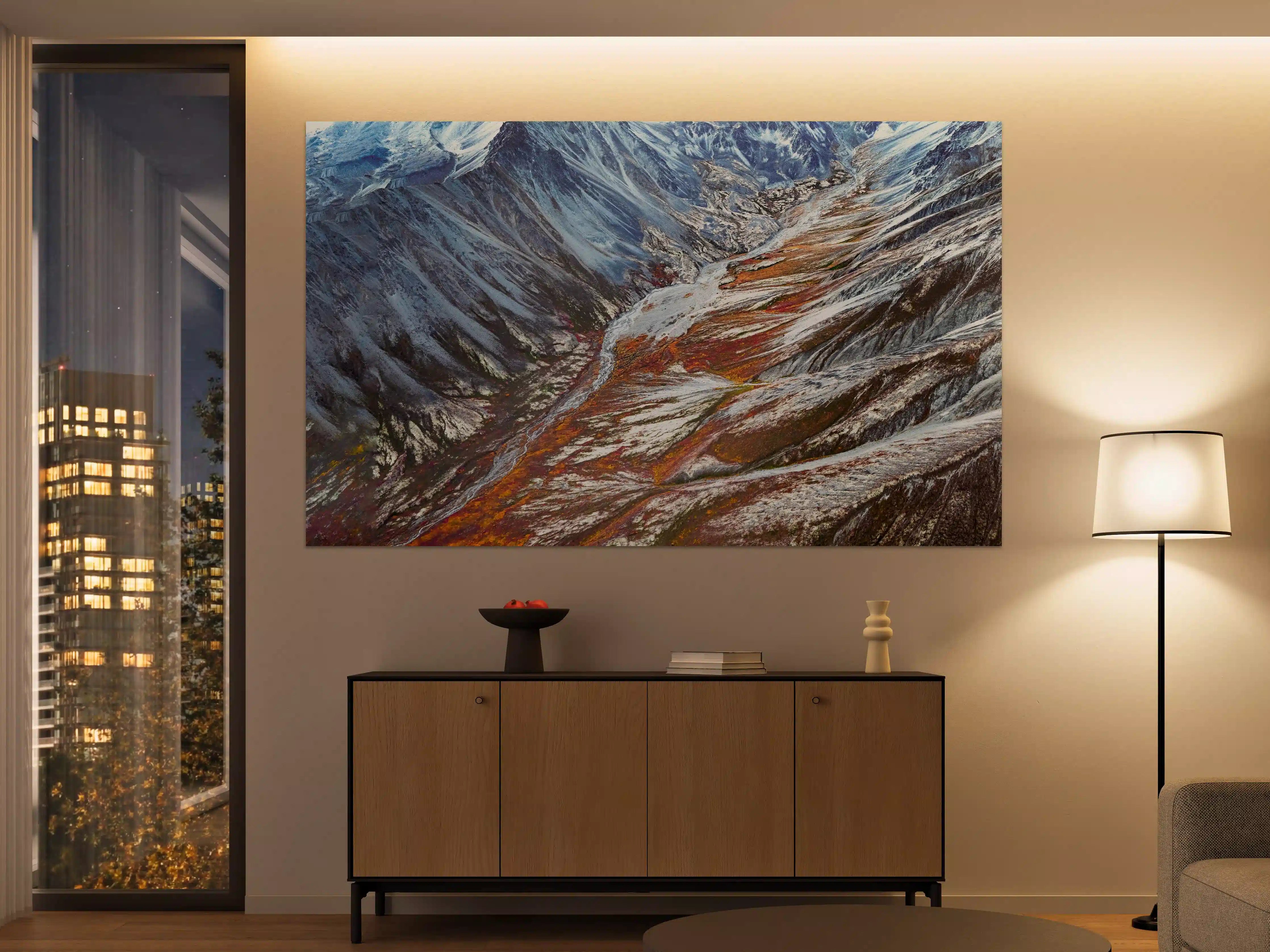 Große Wandbilder - Alaskas Winter Berge Abstrakt