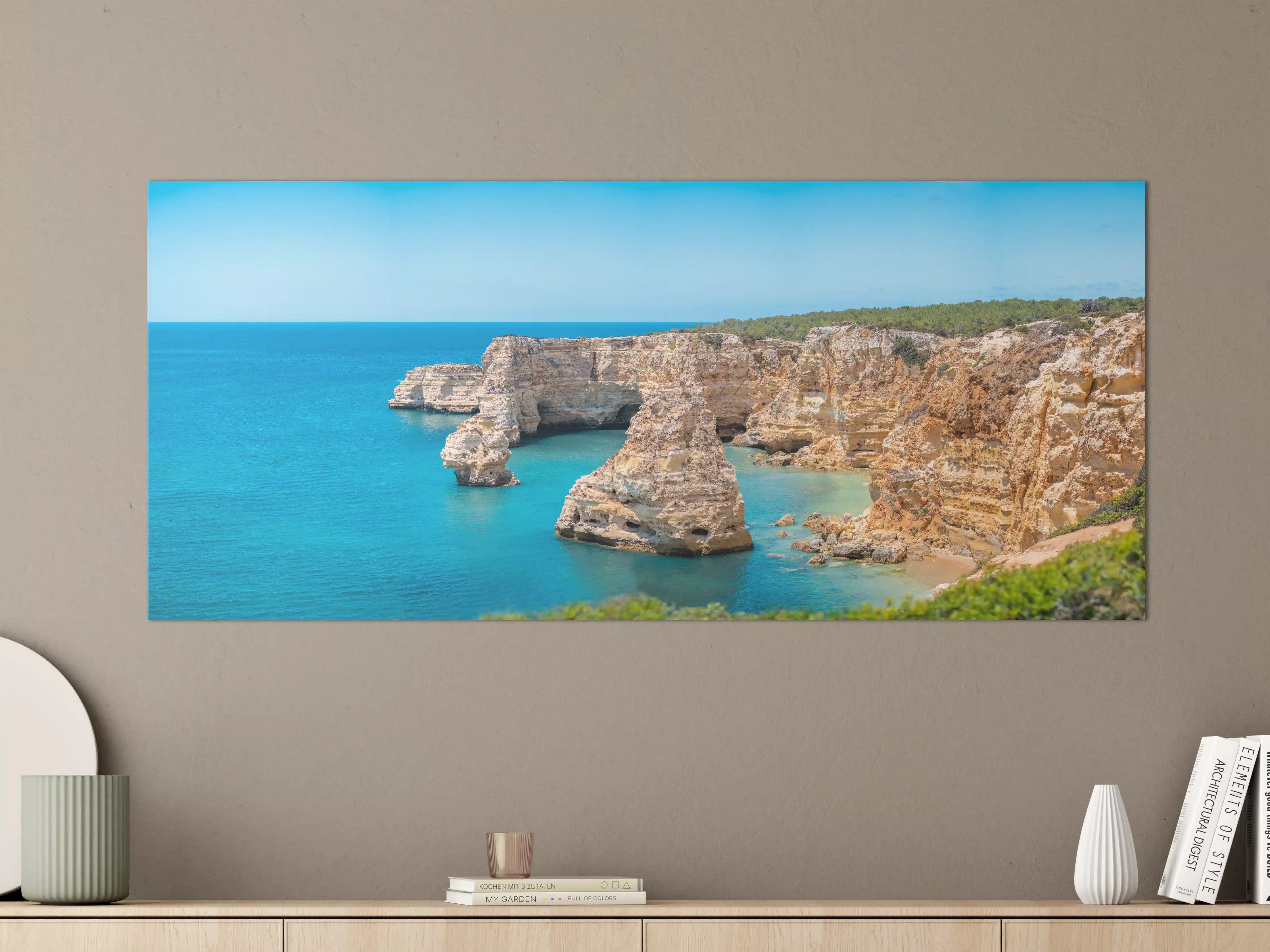 Große Wandbilder - Algarve-Klippen am türkisblauen Meer