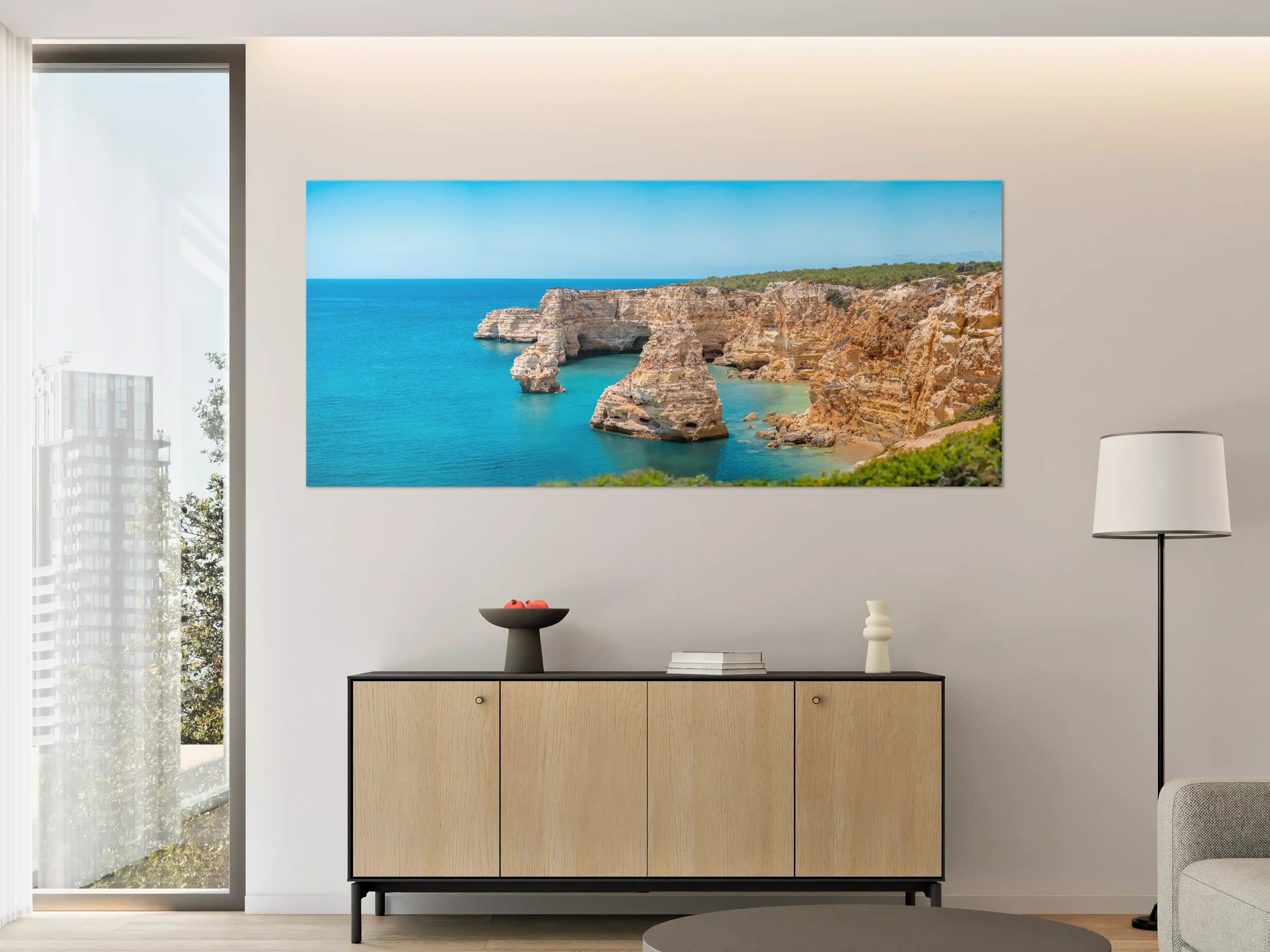 Große Wandbilder - Algarve-Klippen am türkisblauen Meer
