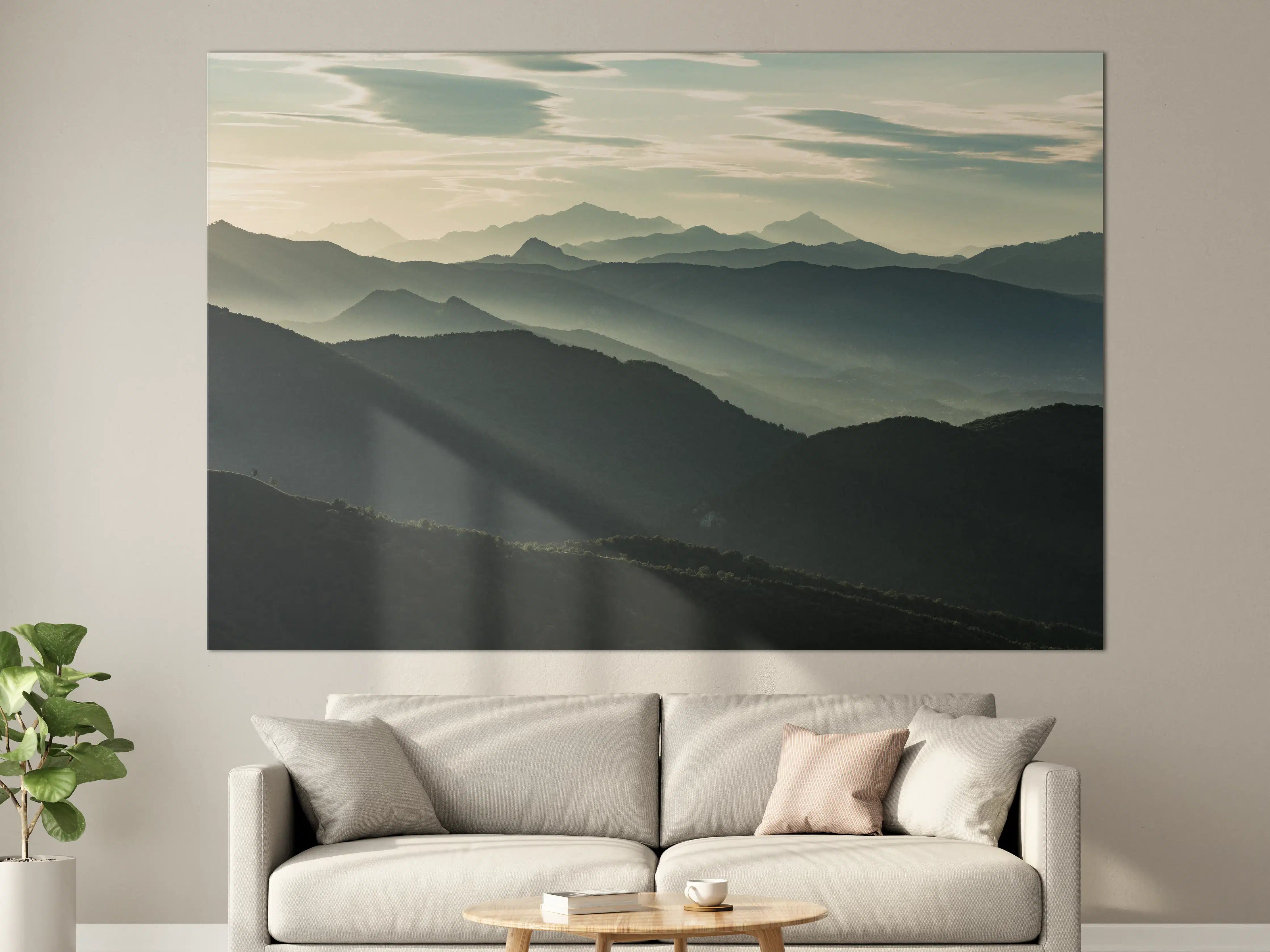 Große Wandbilder - Alpen Morgenlicht Silhouetten