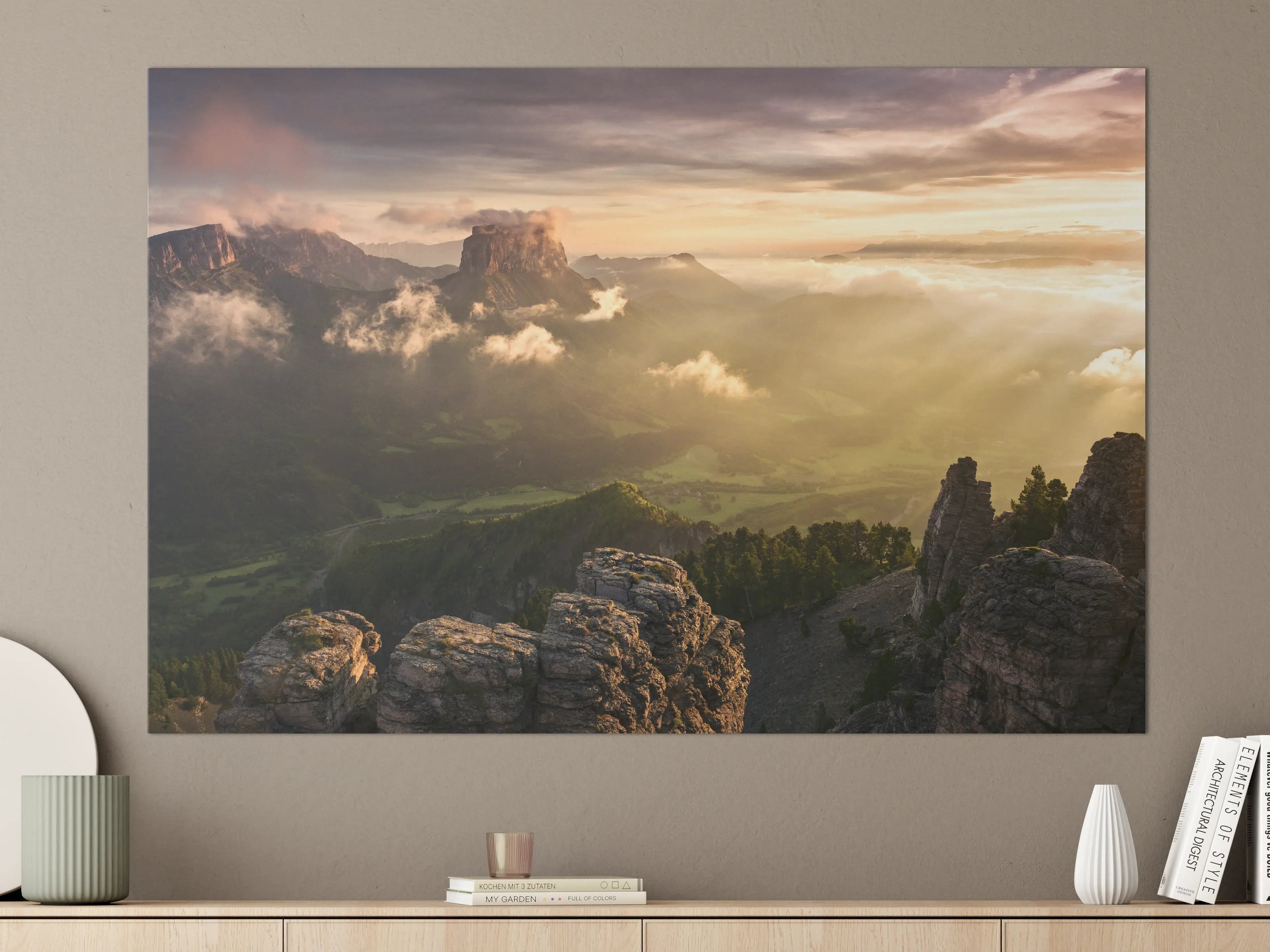 Große Wandbilder - Alpenlichtspiel bei Morgenröte