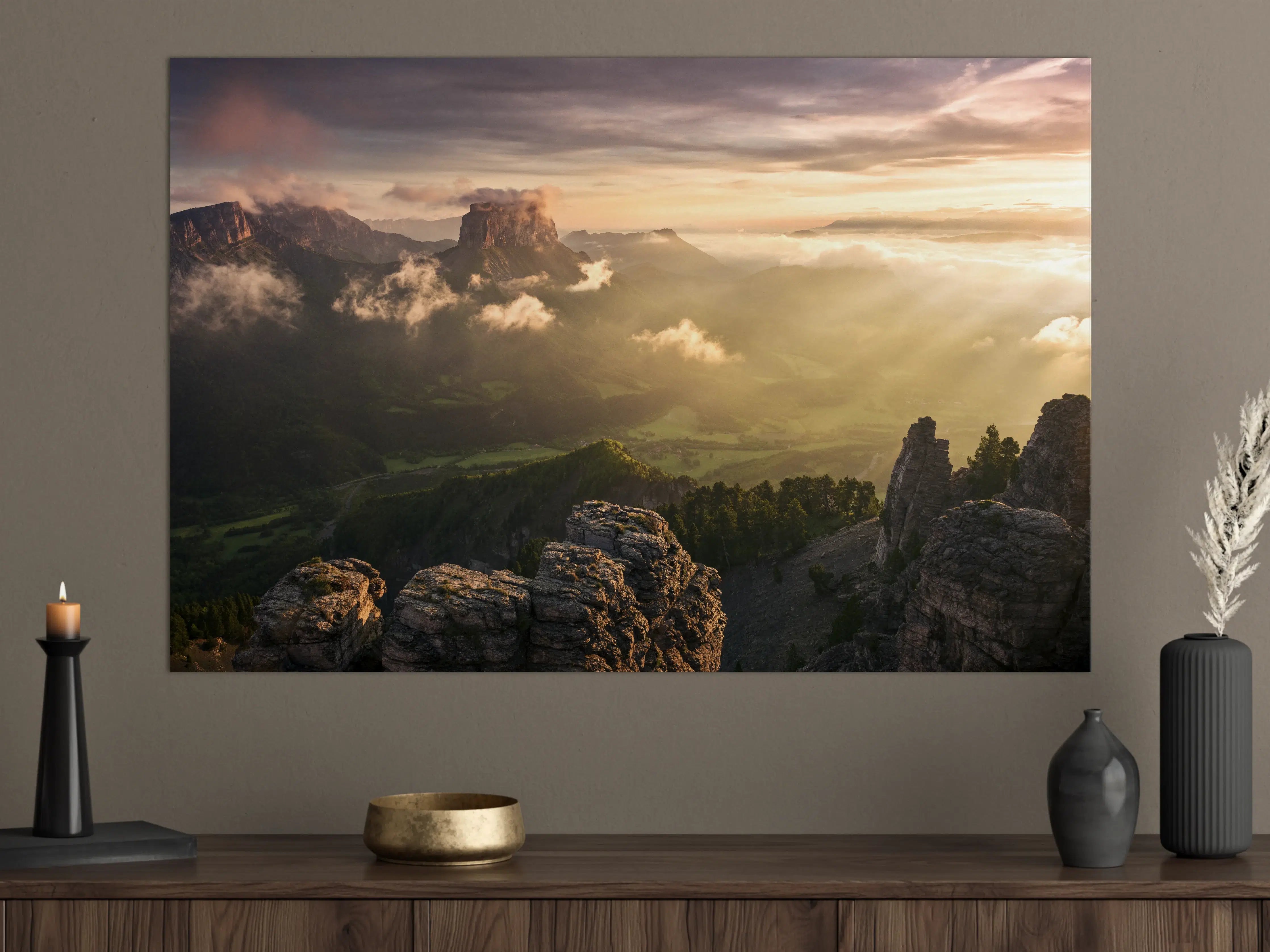 Große Wandbilder - Alpenlichtspiel bei Morgenröte