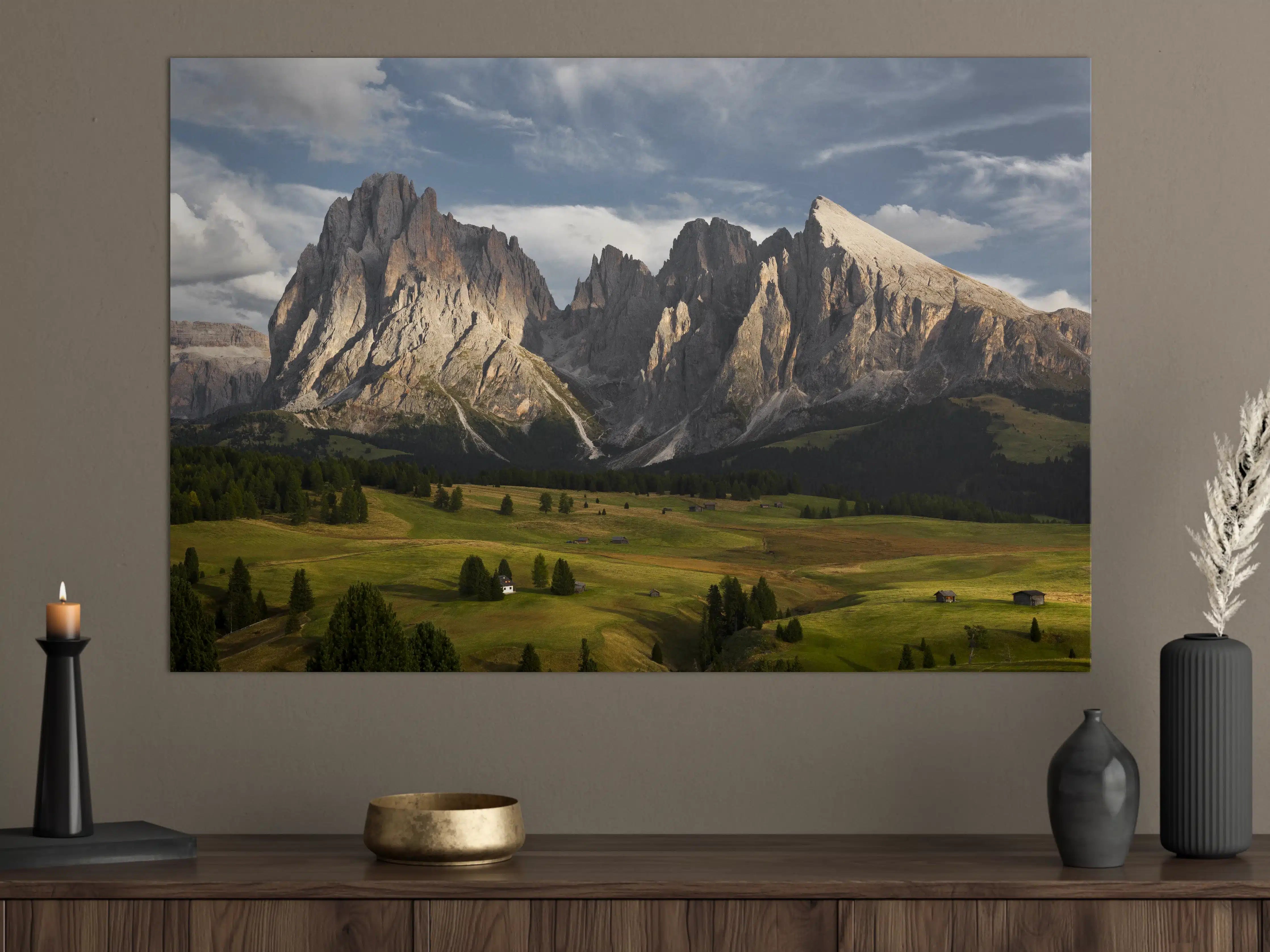 Große Wandbilder - Alpenpanorama Dolomiten Wiese