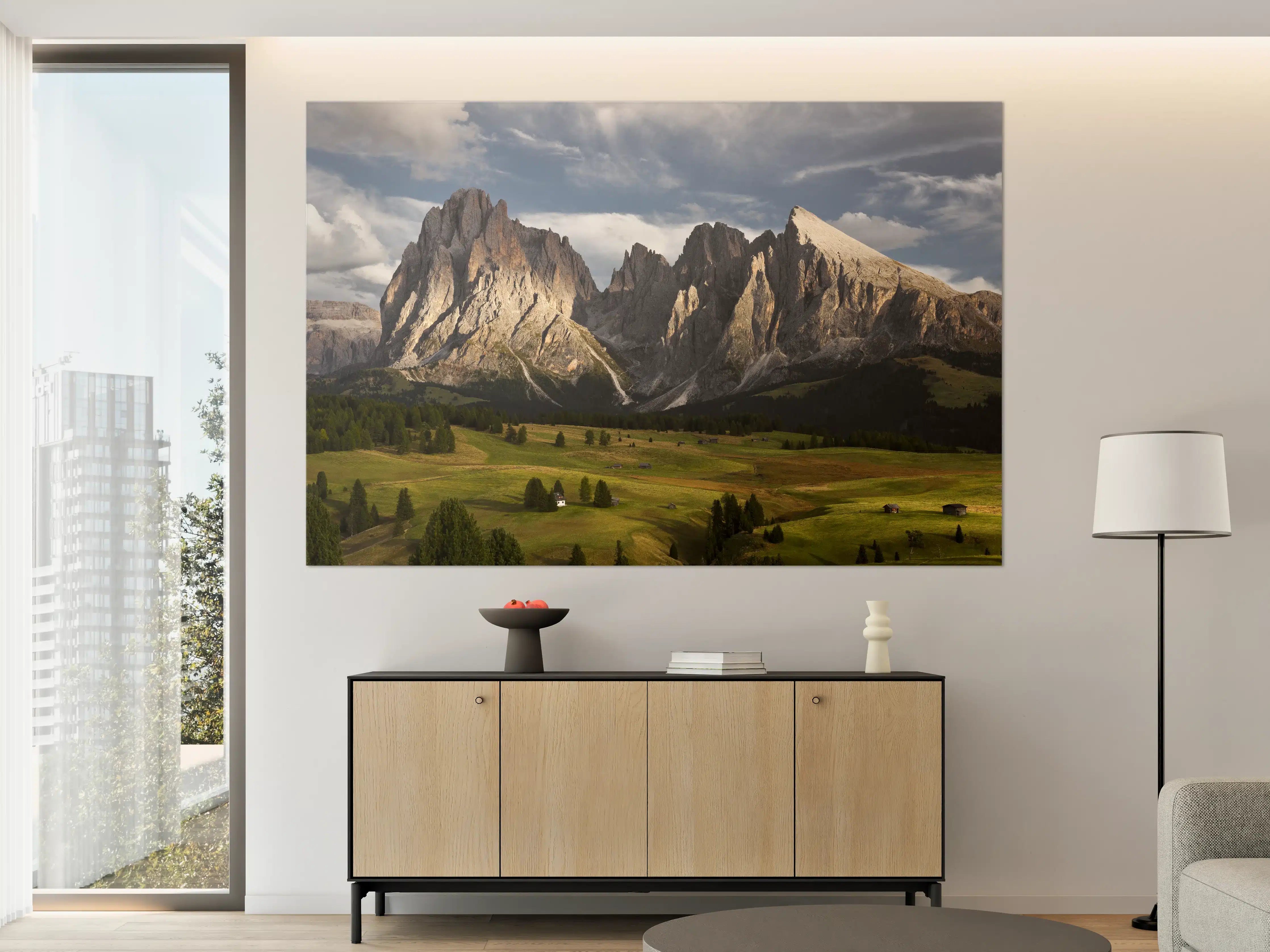 Große Wandbilder - Alpenpanorama Dolomiten Wiese