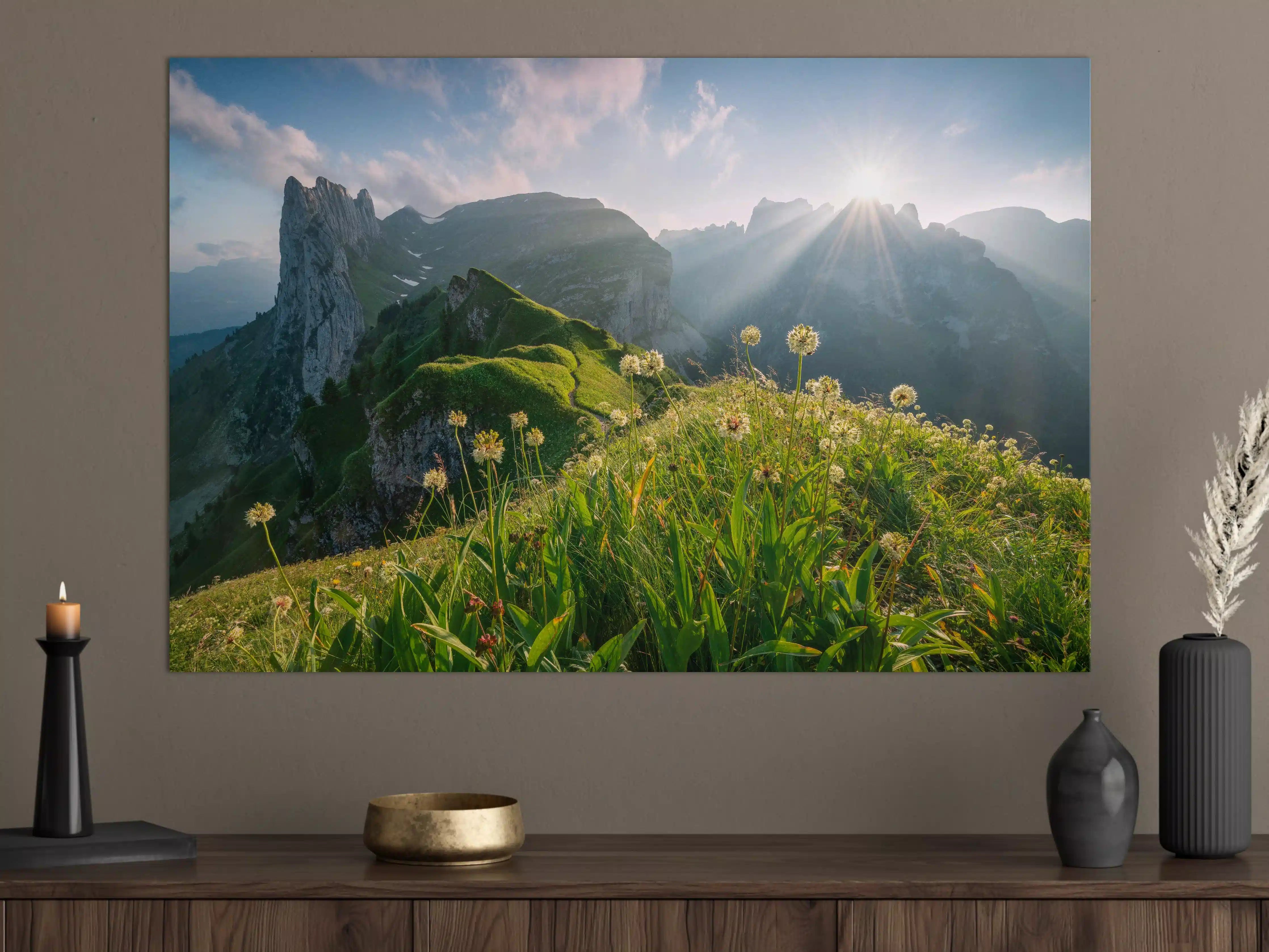Große Wandbilder - Alpenwiesen im Sommerlicht