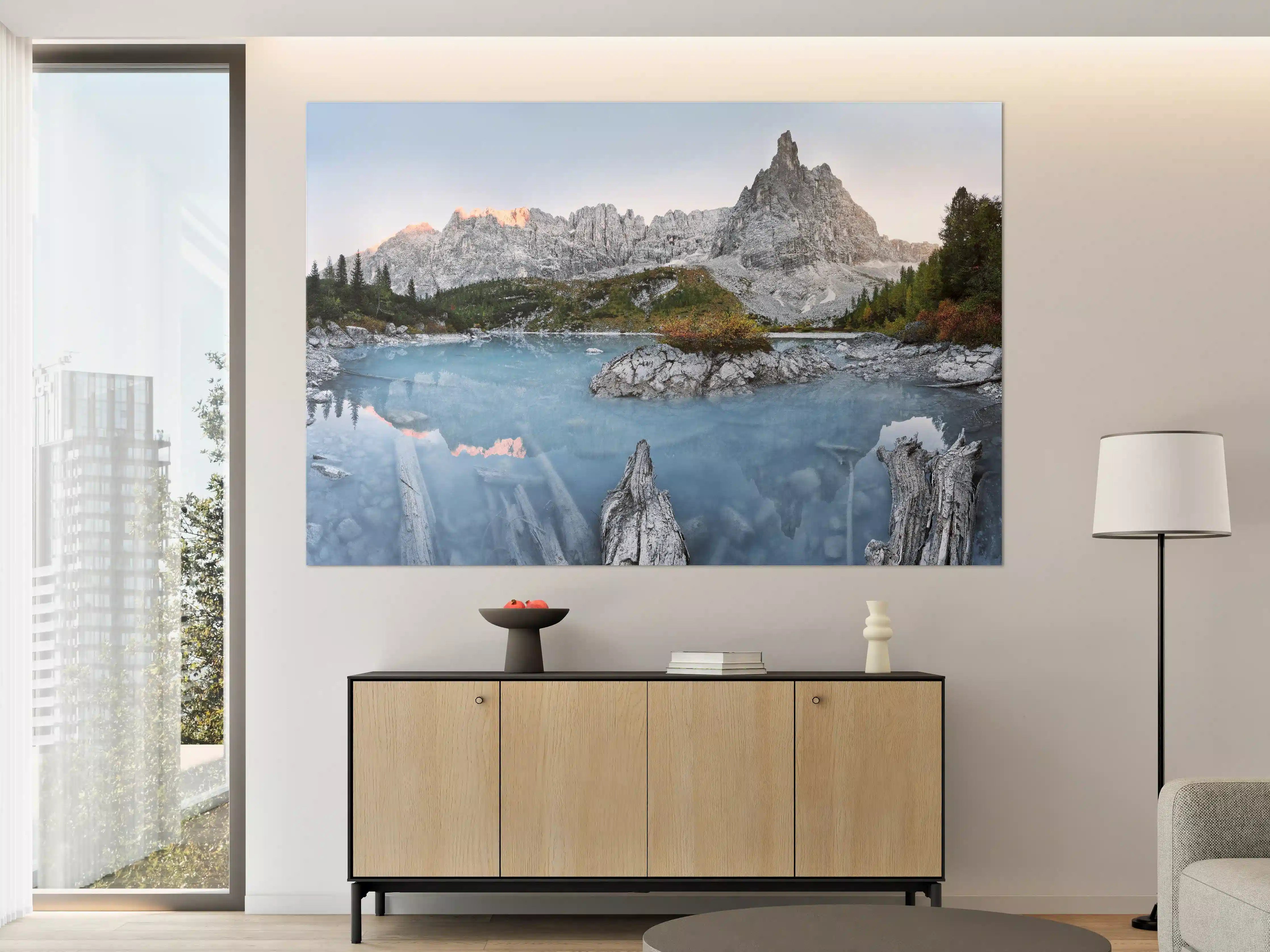 Große Wandbilder - Alpine Seenlandschaft in Abenddämmerung
