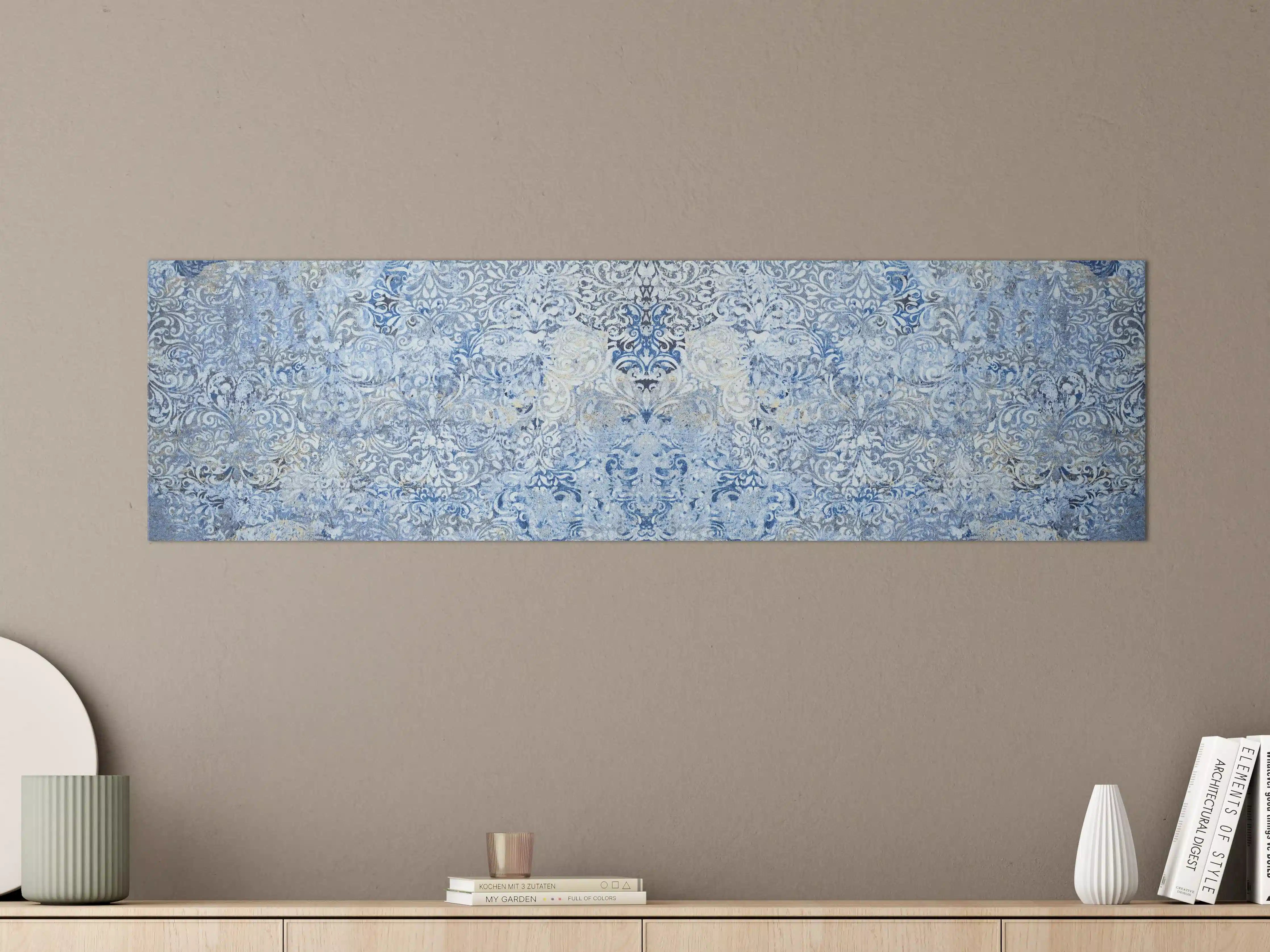 Große Wandbilder - Alt blau graues vintage Fliesenmuster