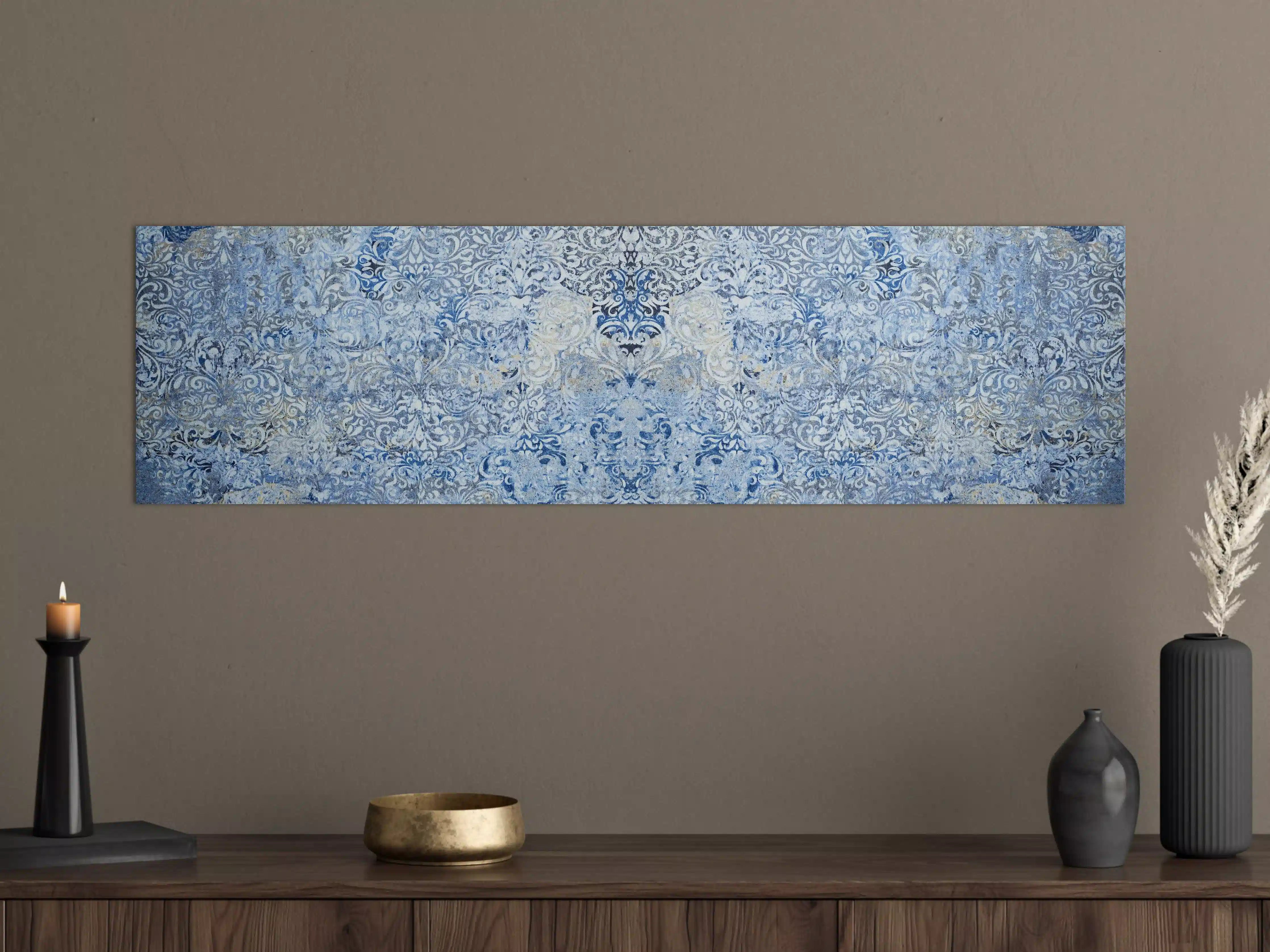 Große Wandbilder - Alt blau graues vintage Fliesenmuster