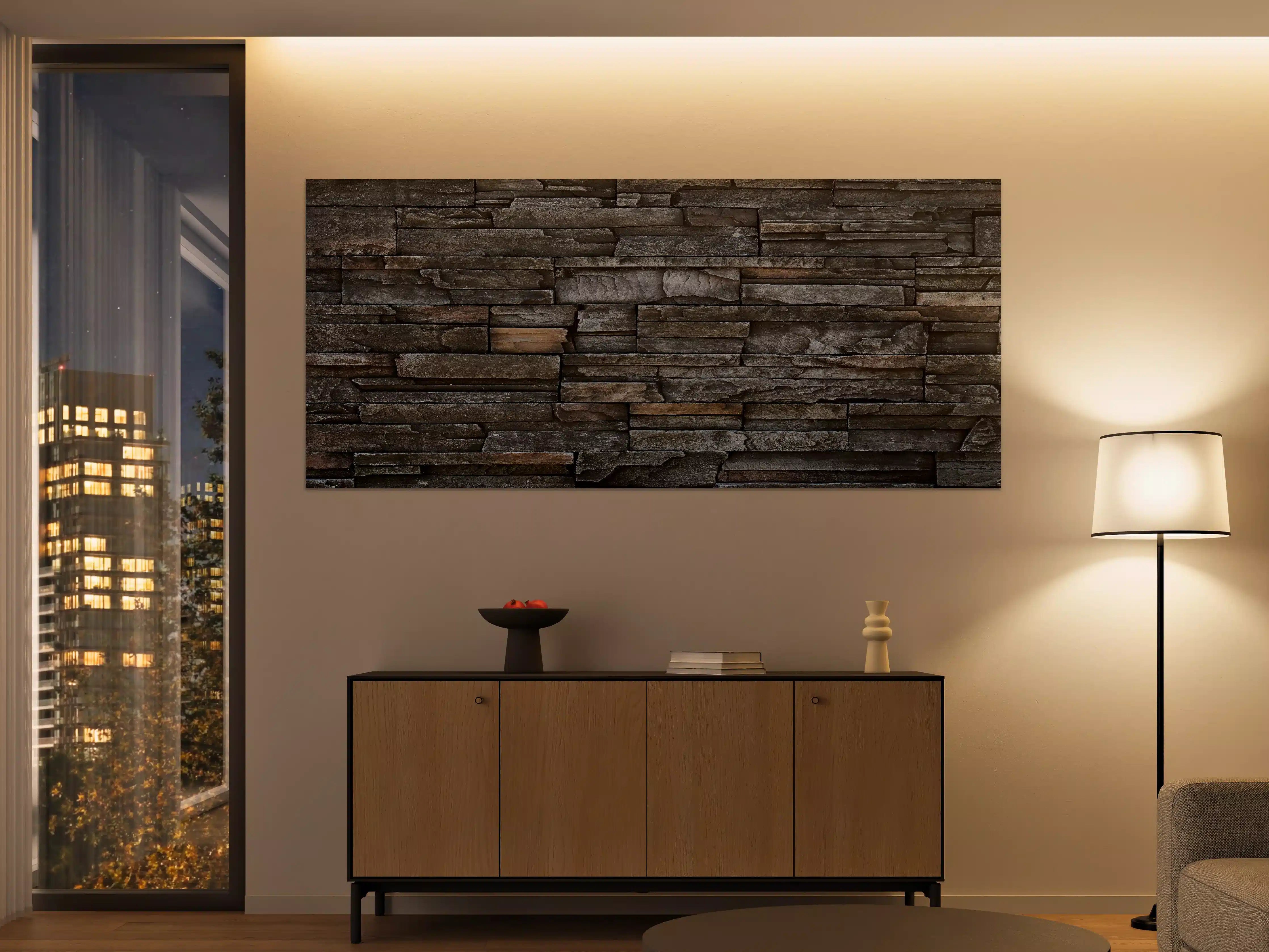 Große Wandbilder - Alte dunkle Steinwand Textur