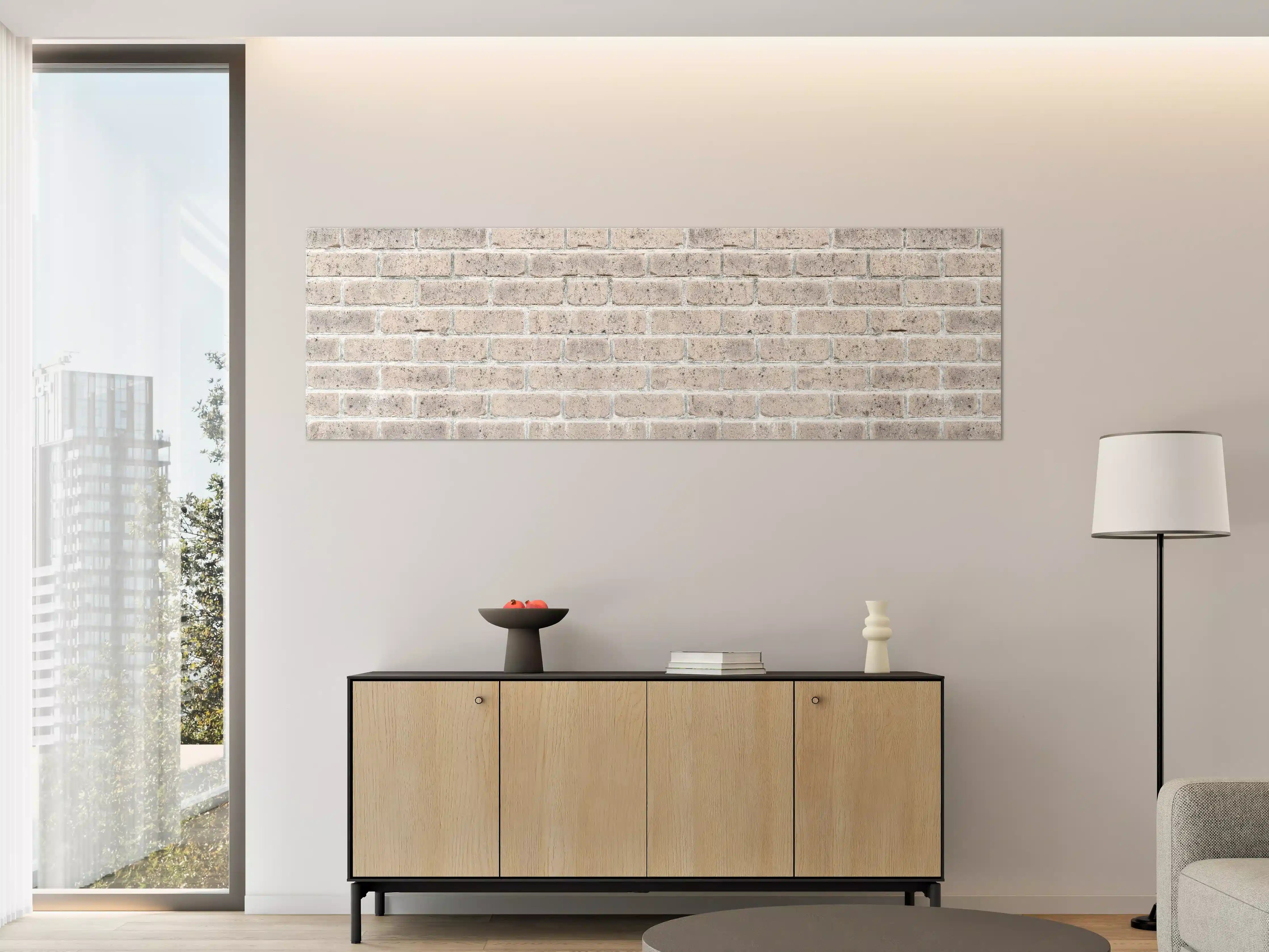 Große Wandbilder - Alte weiße Vintage Backsteinmauer
