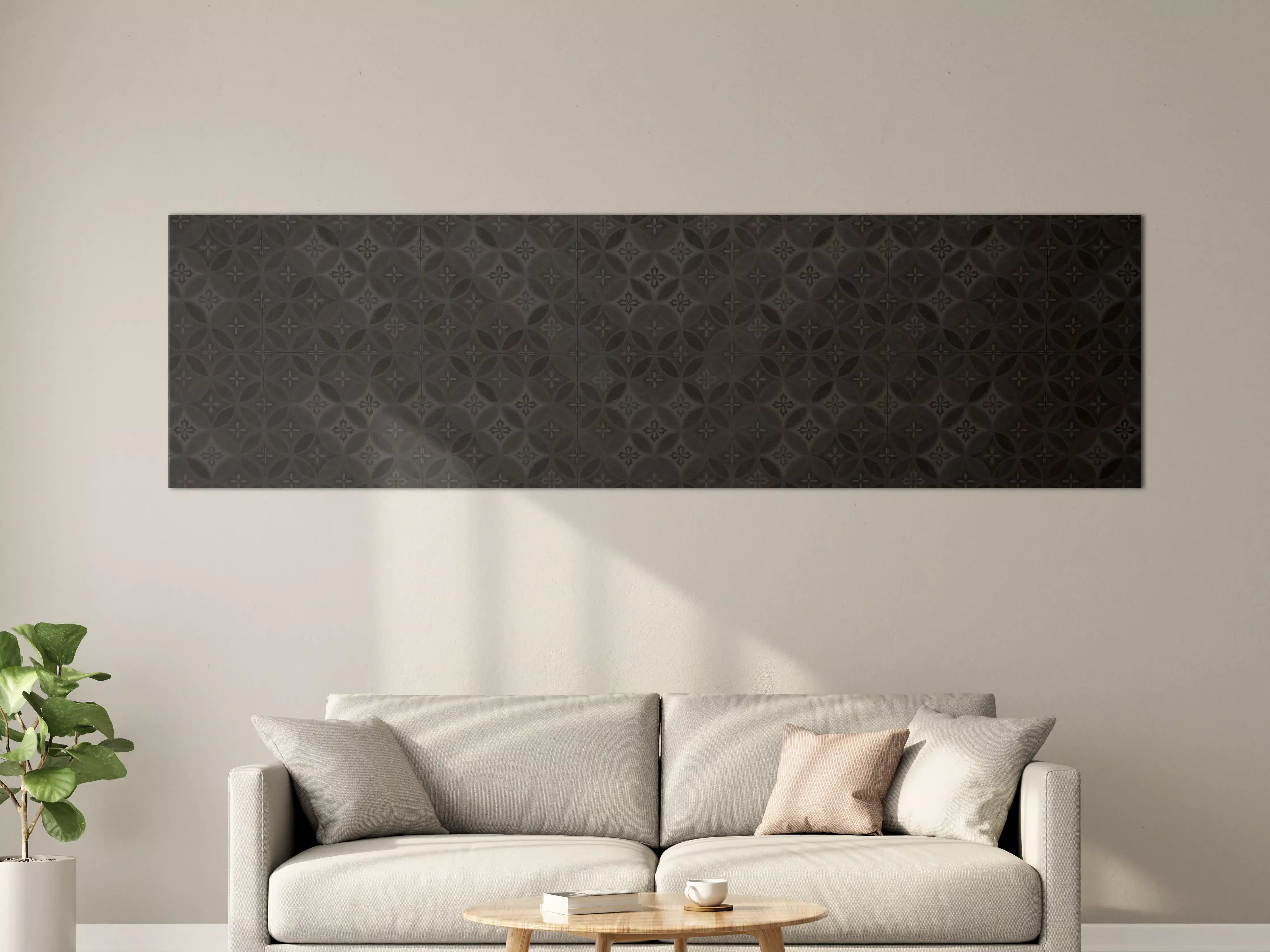 Große Wandbilder - Altes Schwarz-Anthrazit Patchwork Mosaik Motiv