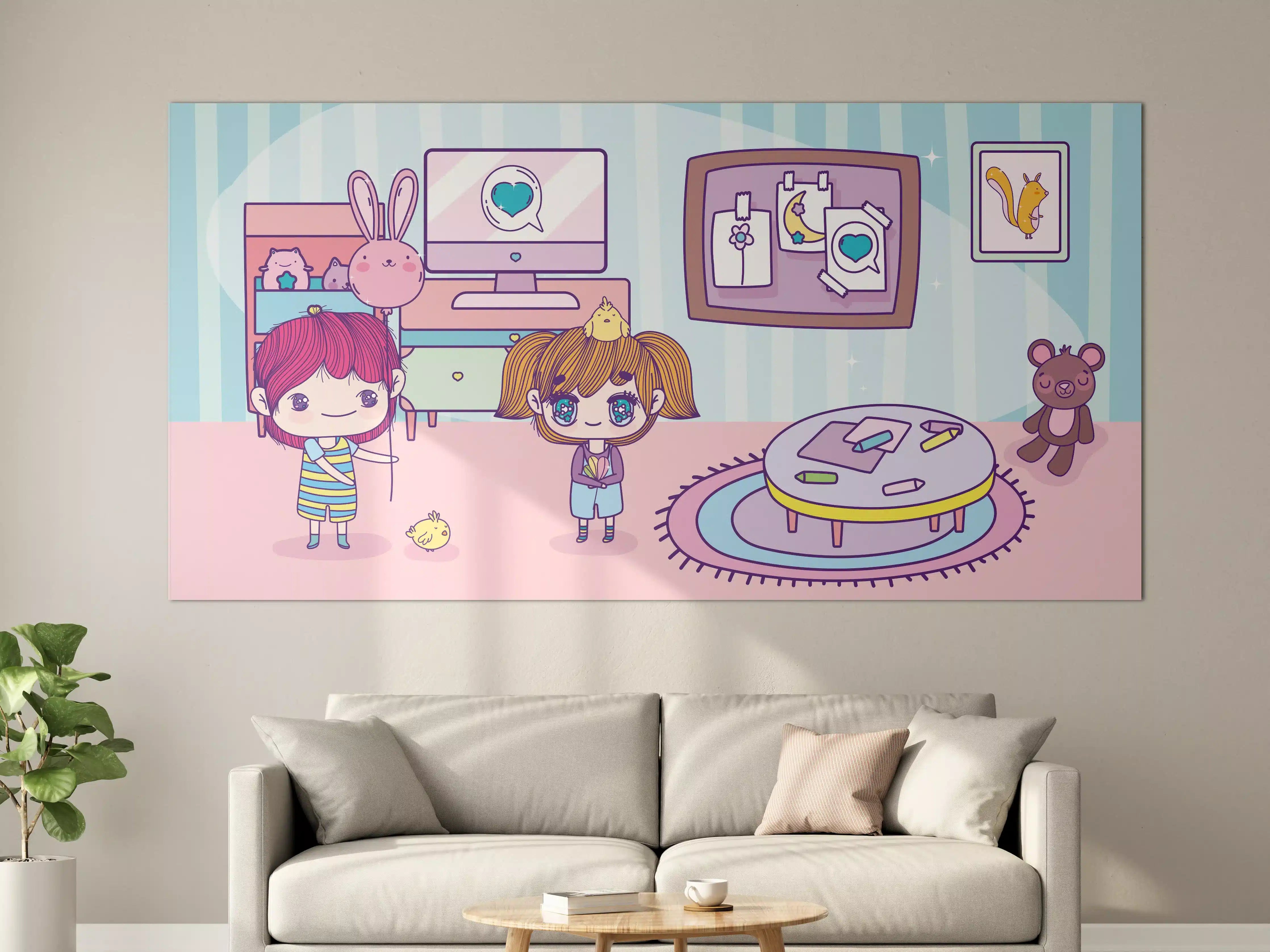 Große Wandbilder - Anime-Kinder Zuhause Illustration