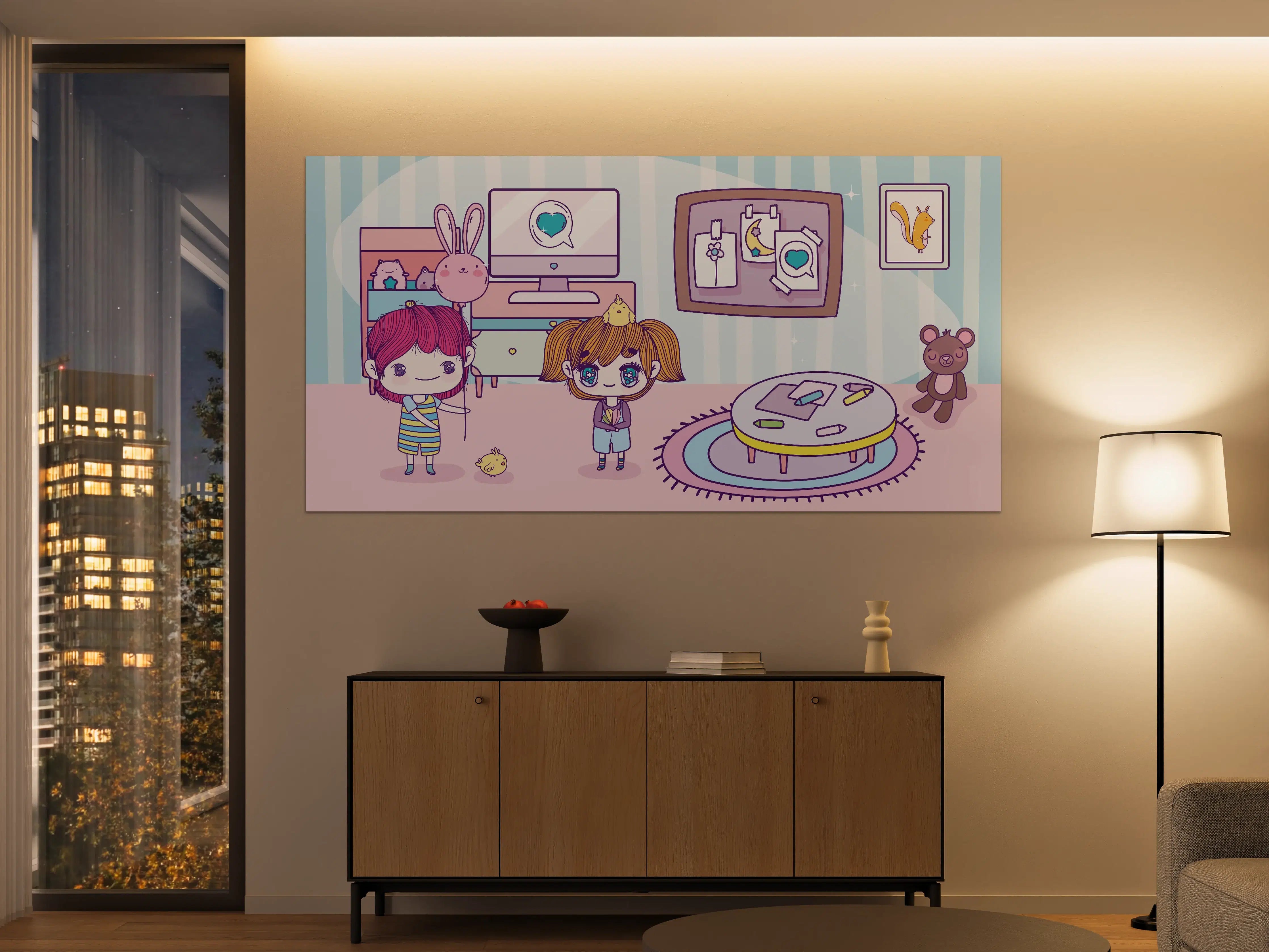 Große Wandbilder - Anime-Kinder Zuhause Illustration