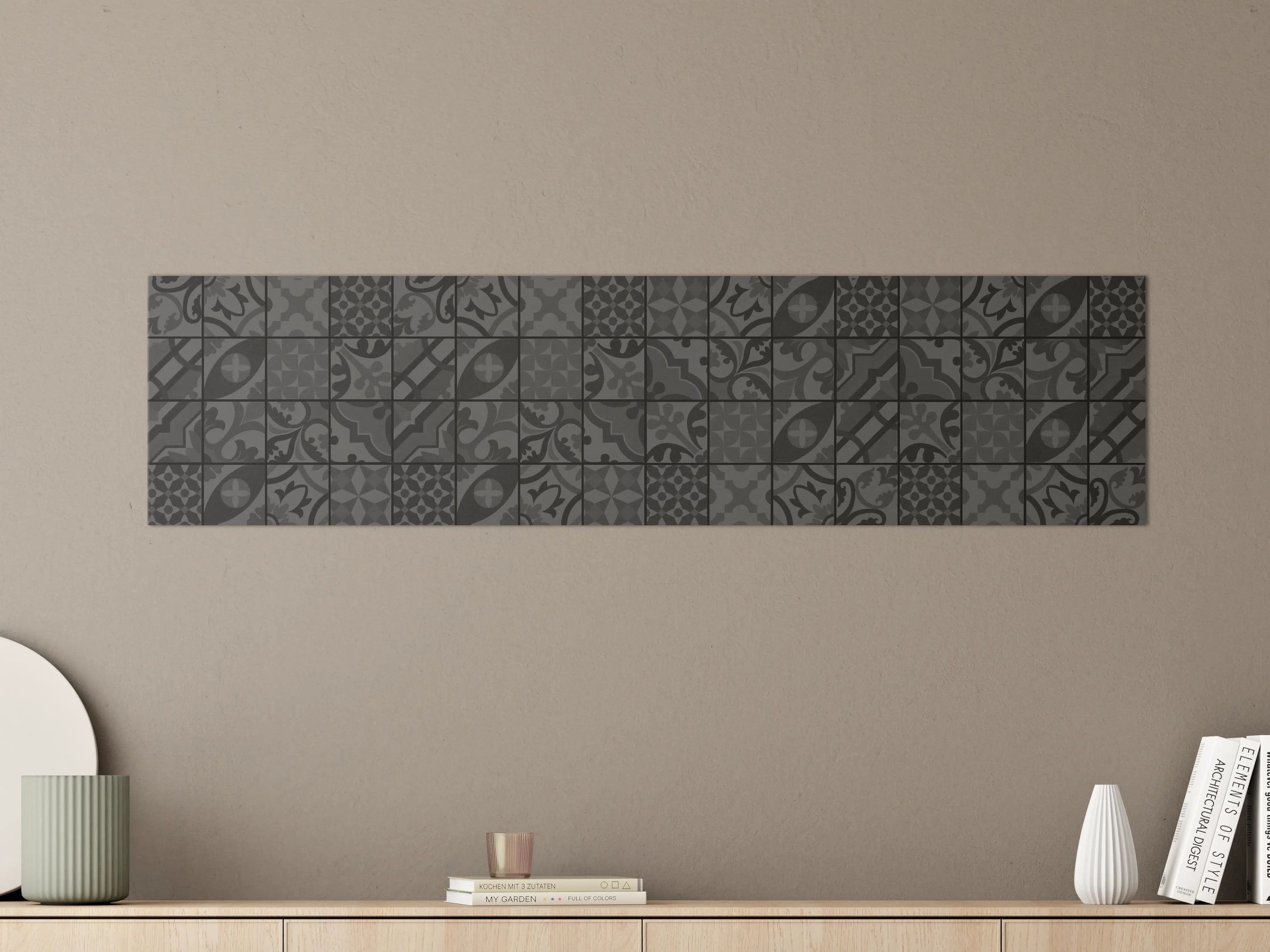 Große Wandbilder - Anthrazit Mosaik Fliesentextur