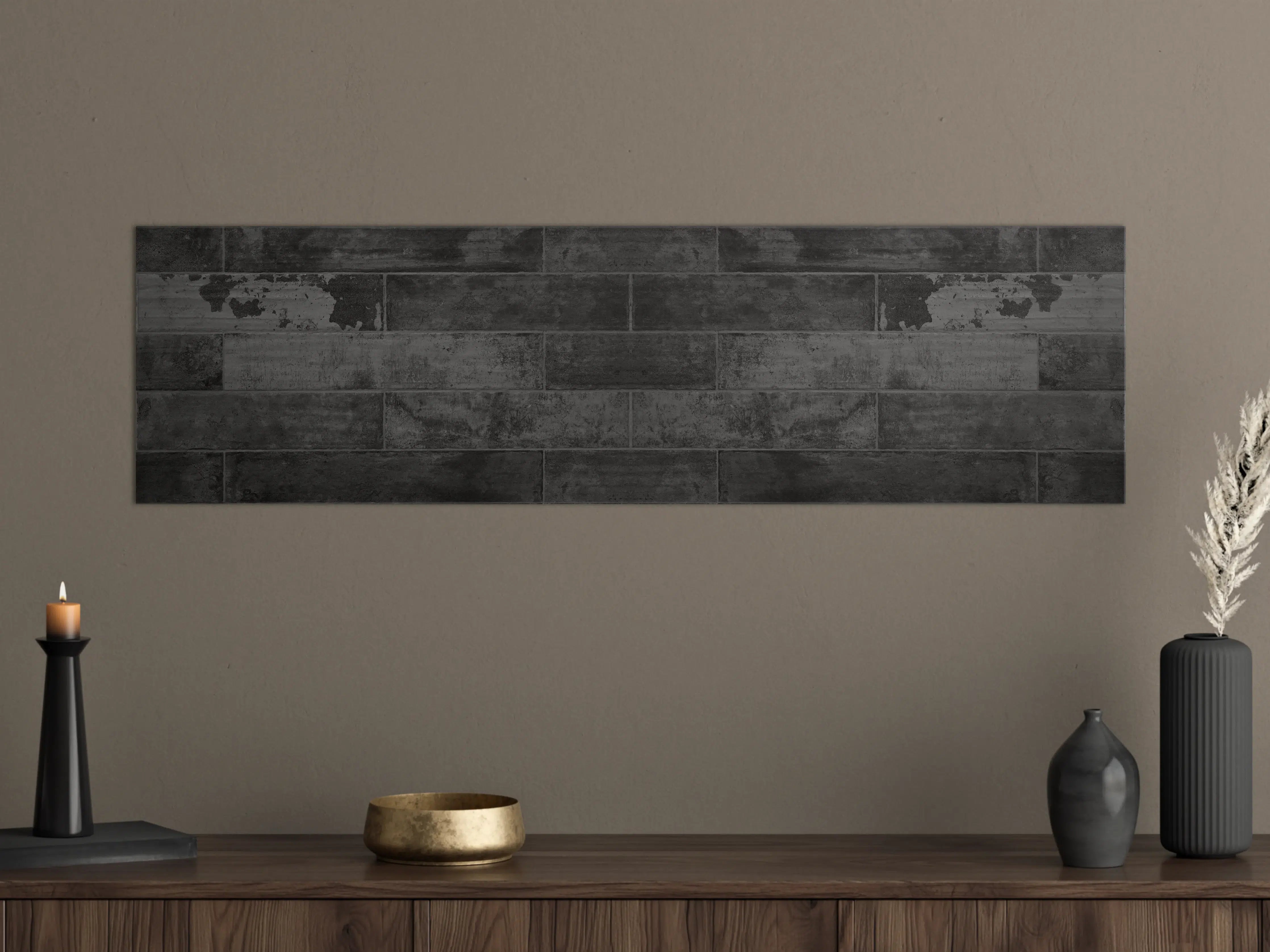 Große Wandbilder - Anthrazit beschädigte Zementmauer