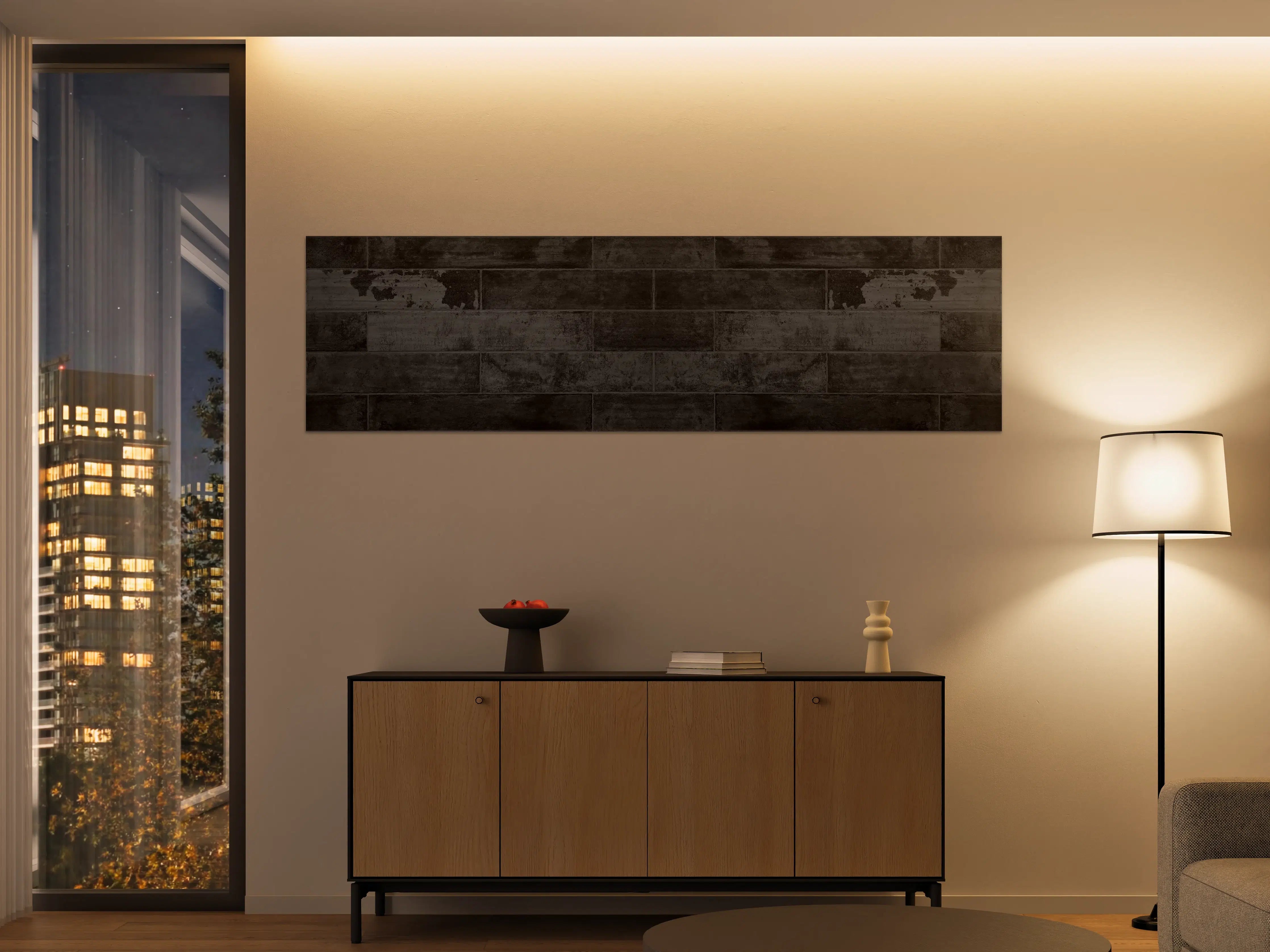 Große Wandbilder - Anthrazit beschädigte Zementmauer