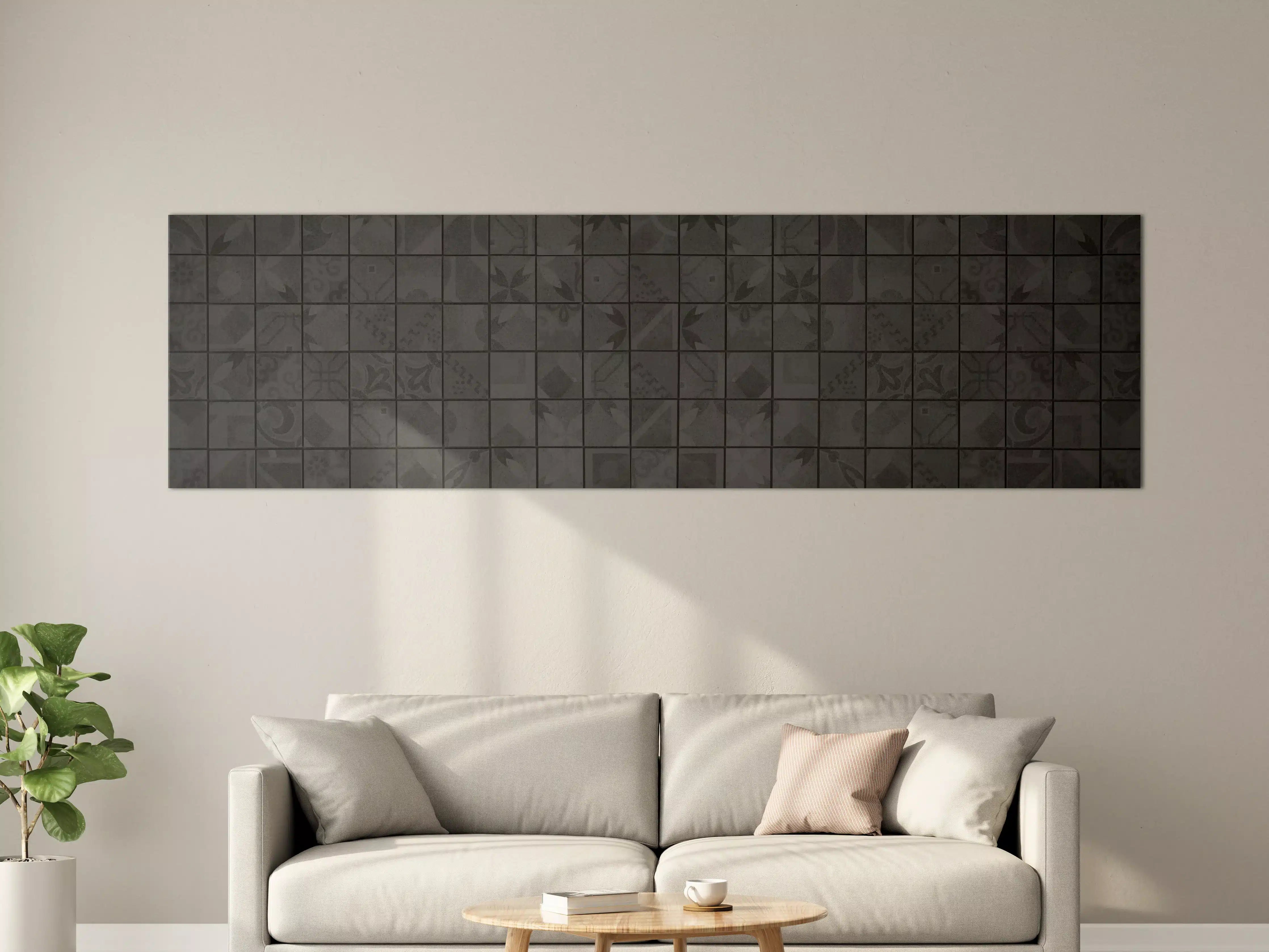 Große Wandbilder - Anthrazitfarbenes Quadratisches Mosaikmotiv