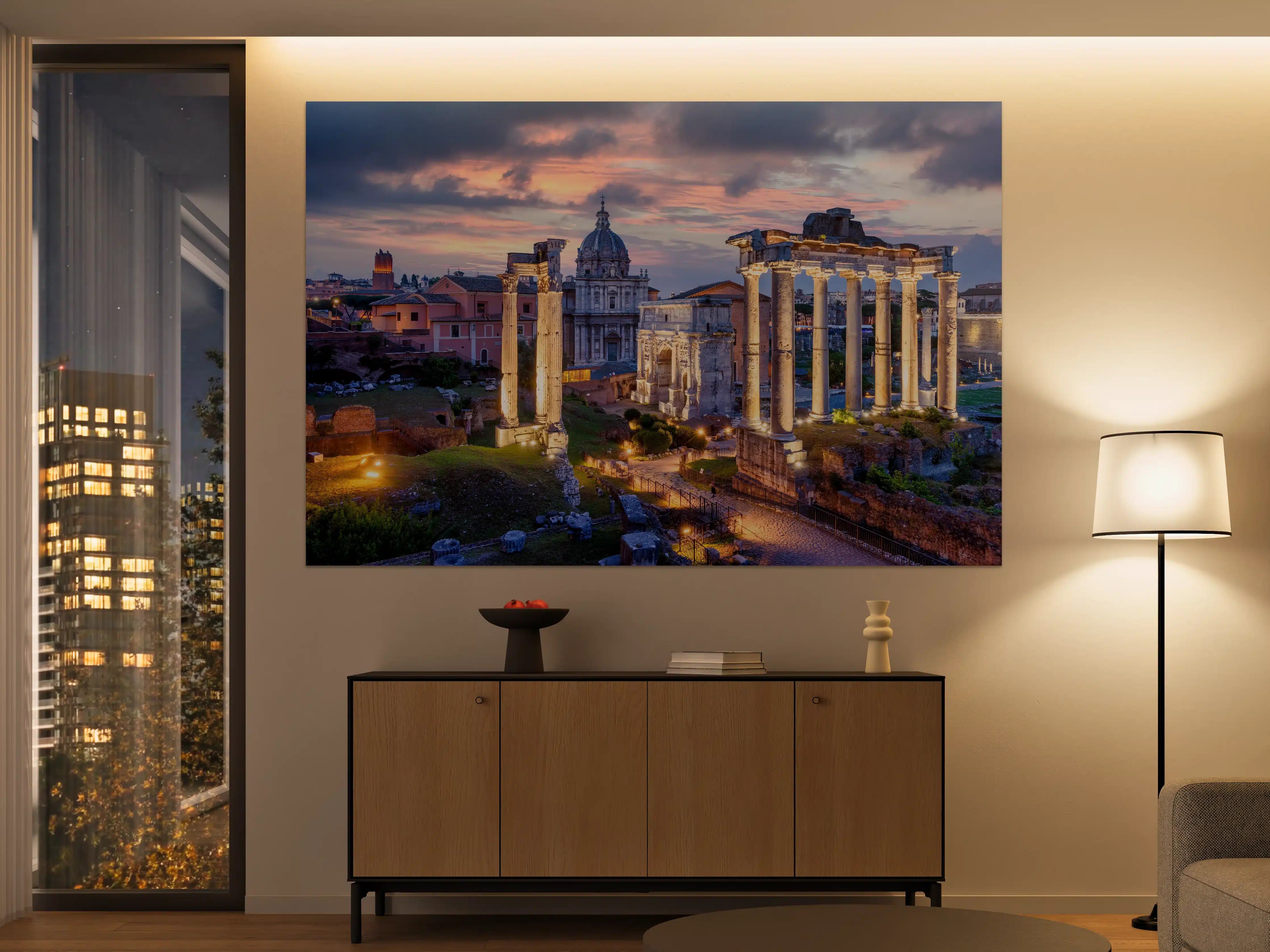 Große Wandbilder - Antike Römerarchitektur bei Sonnenuntergang