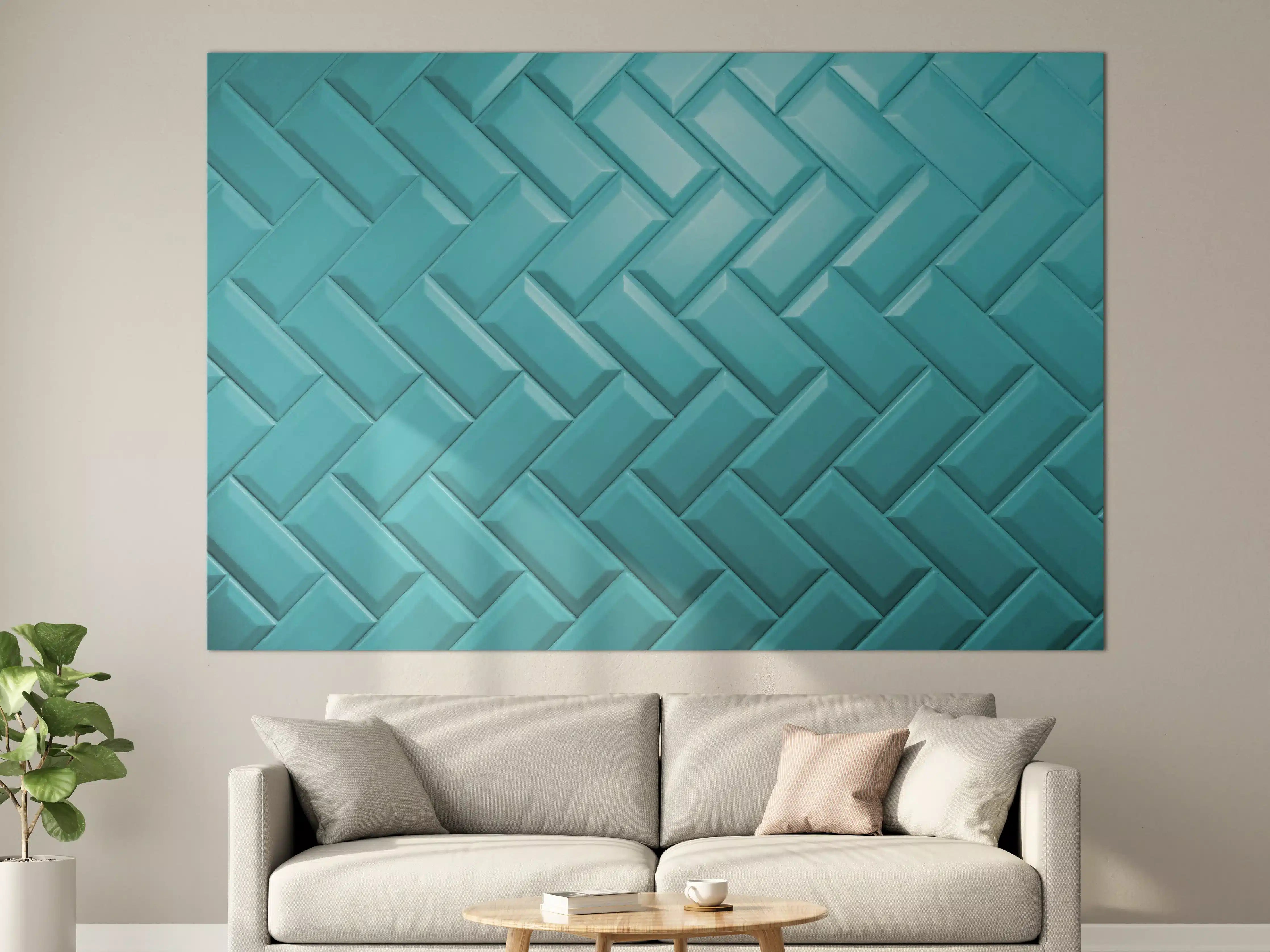 Große Wandbilder - Aqua Matte Keramikfliesen