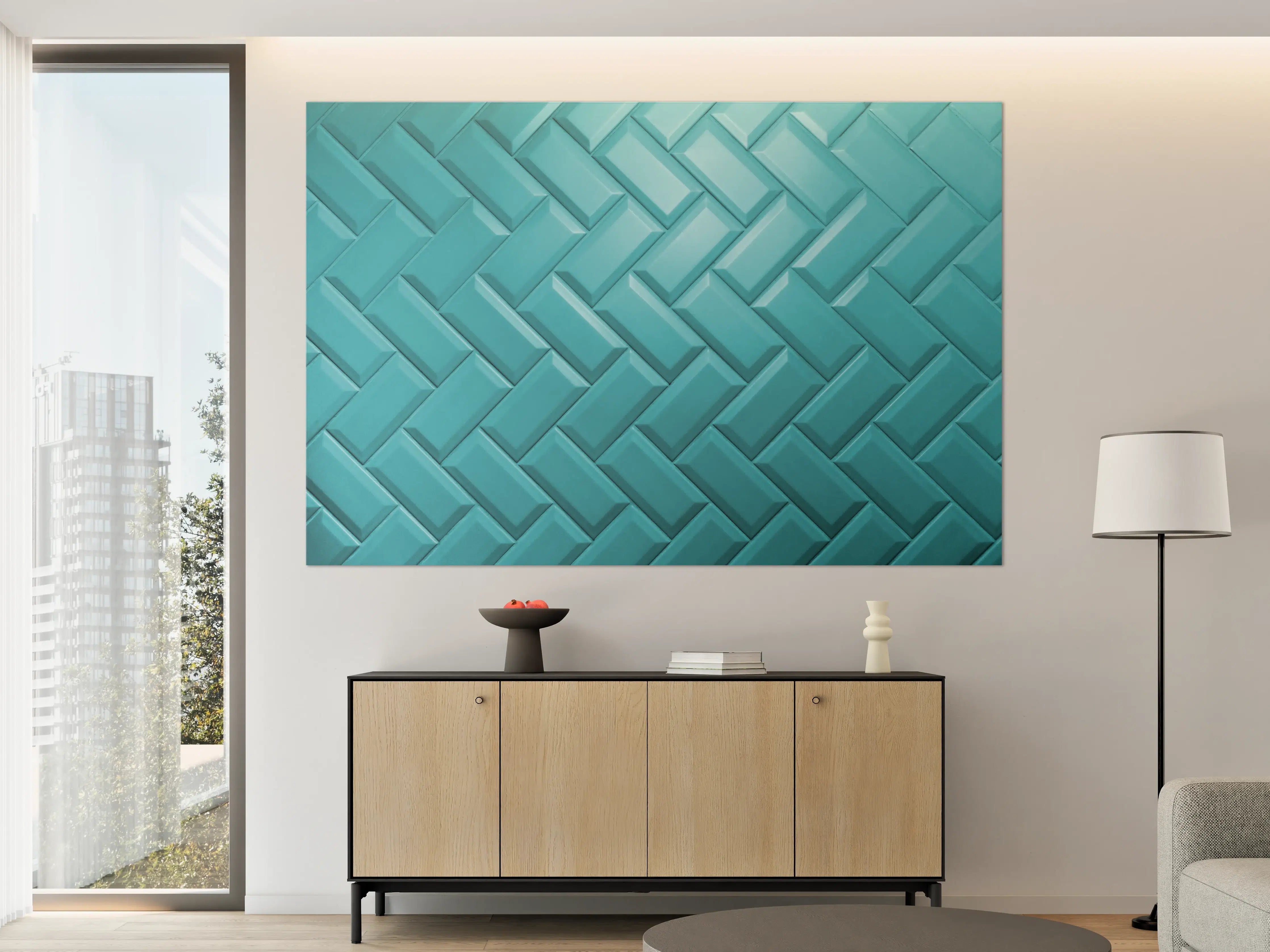 Große Wandbilder - Aqua Matte Keramikfliesen