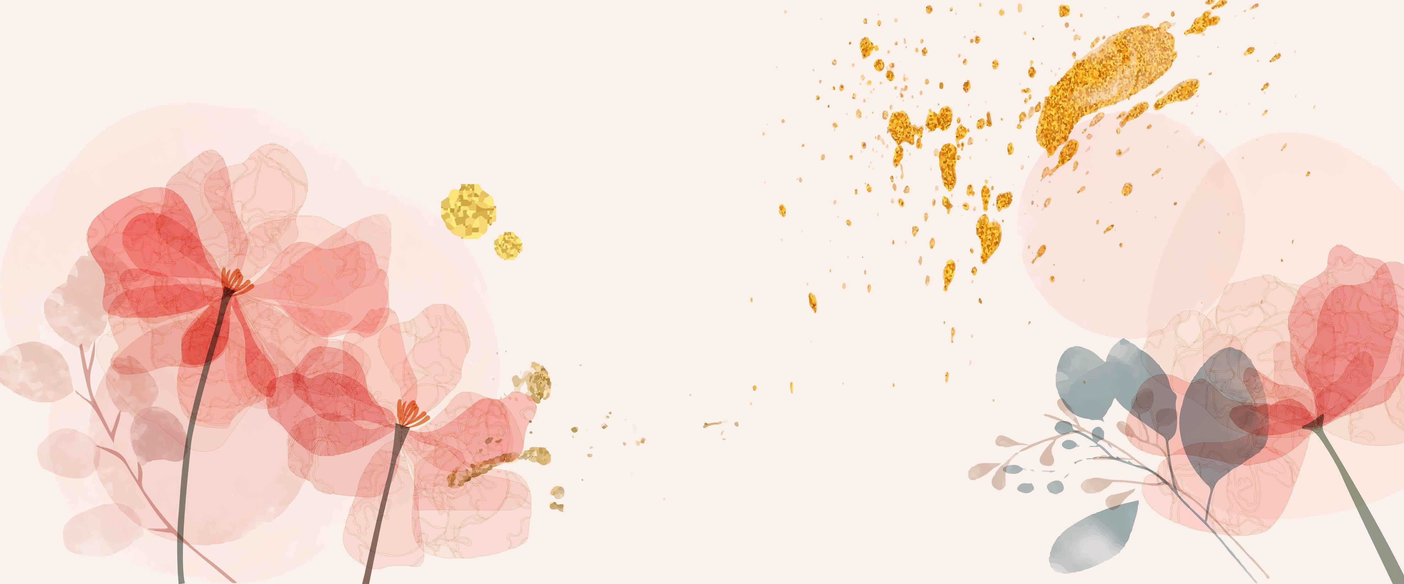 Große Wandbilder-Aquarell Blumen Abstrakt