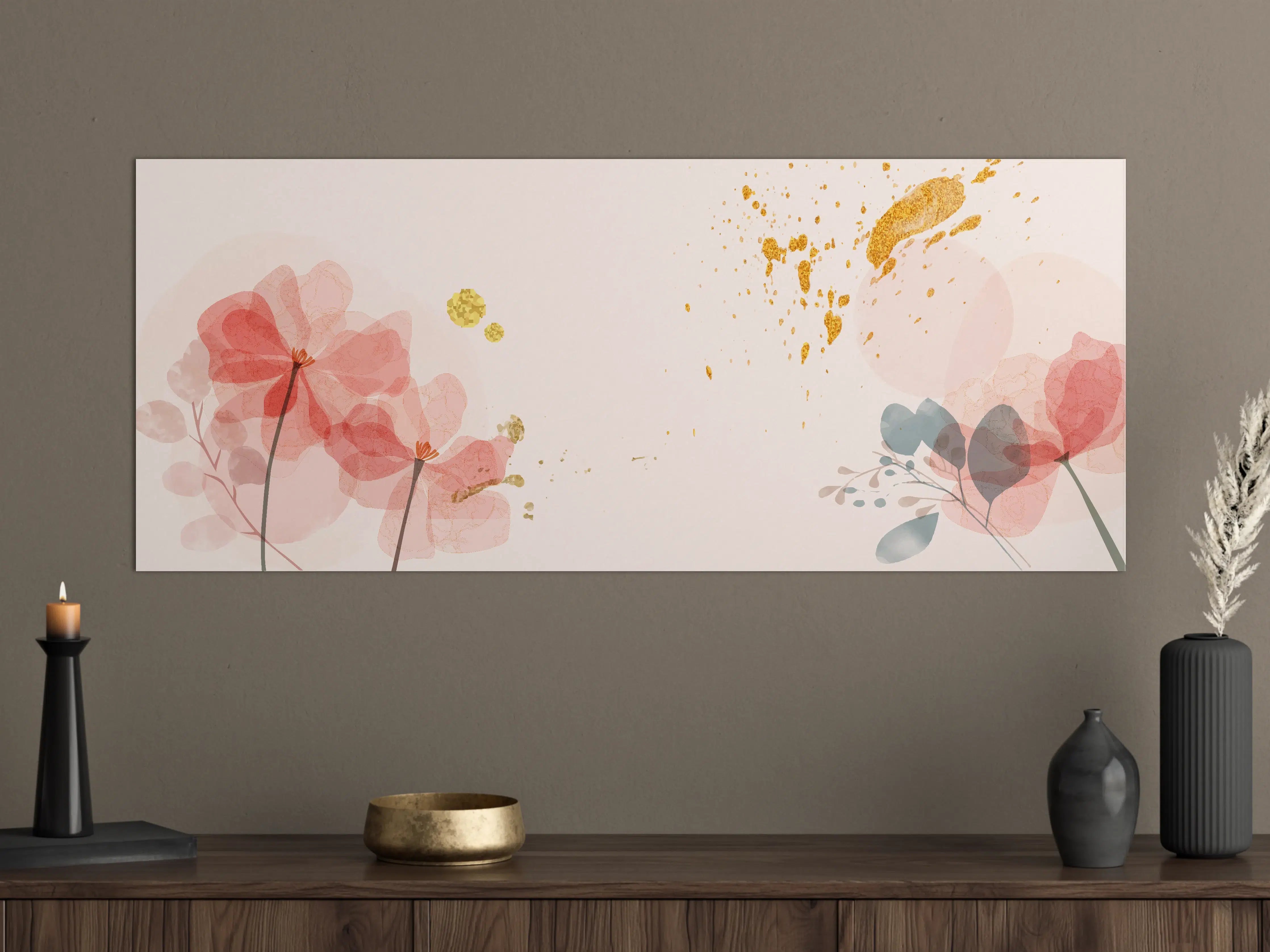 Große Wandbilder - Aquarell Blumen Abstrakt