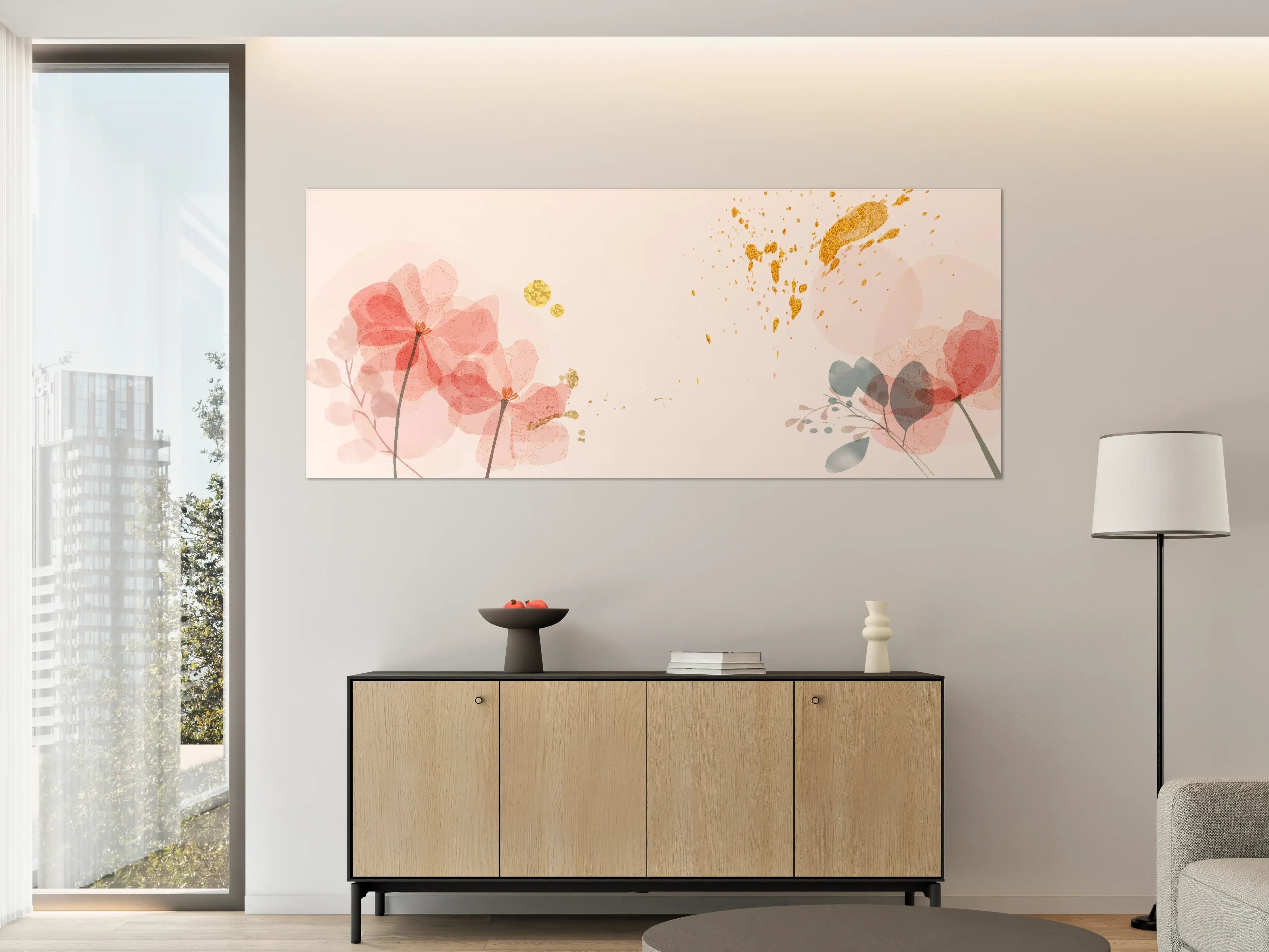 Große Wandbilder - Aquarell Blumen Abstrakt