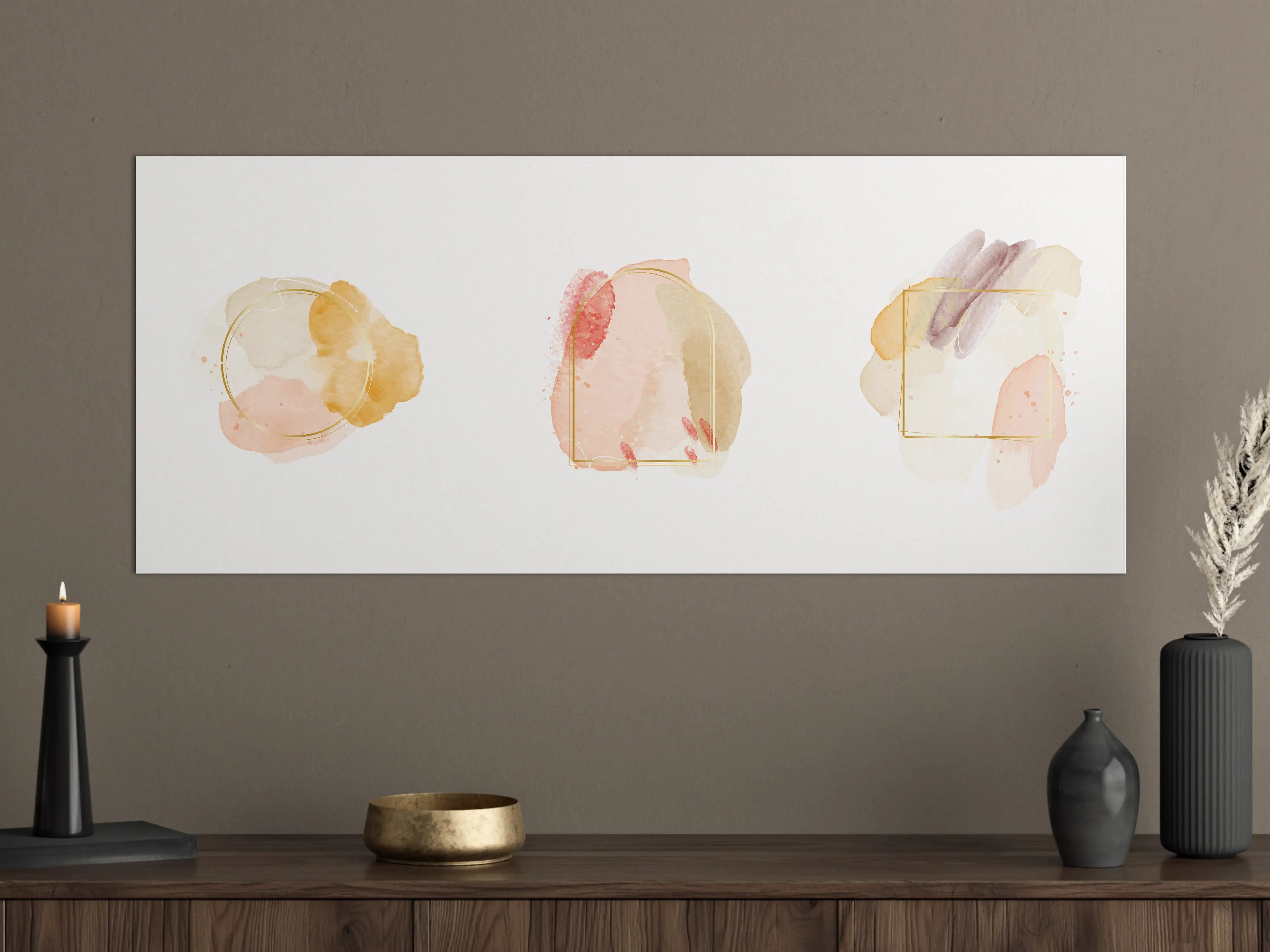 Große Wandbilder - Aquarell Flecken Pastell Set