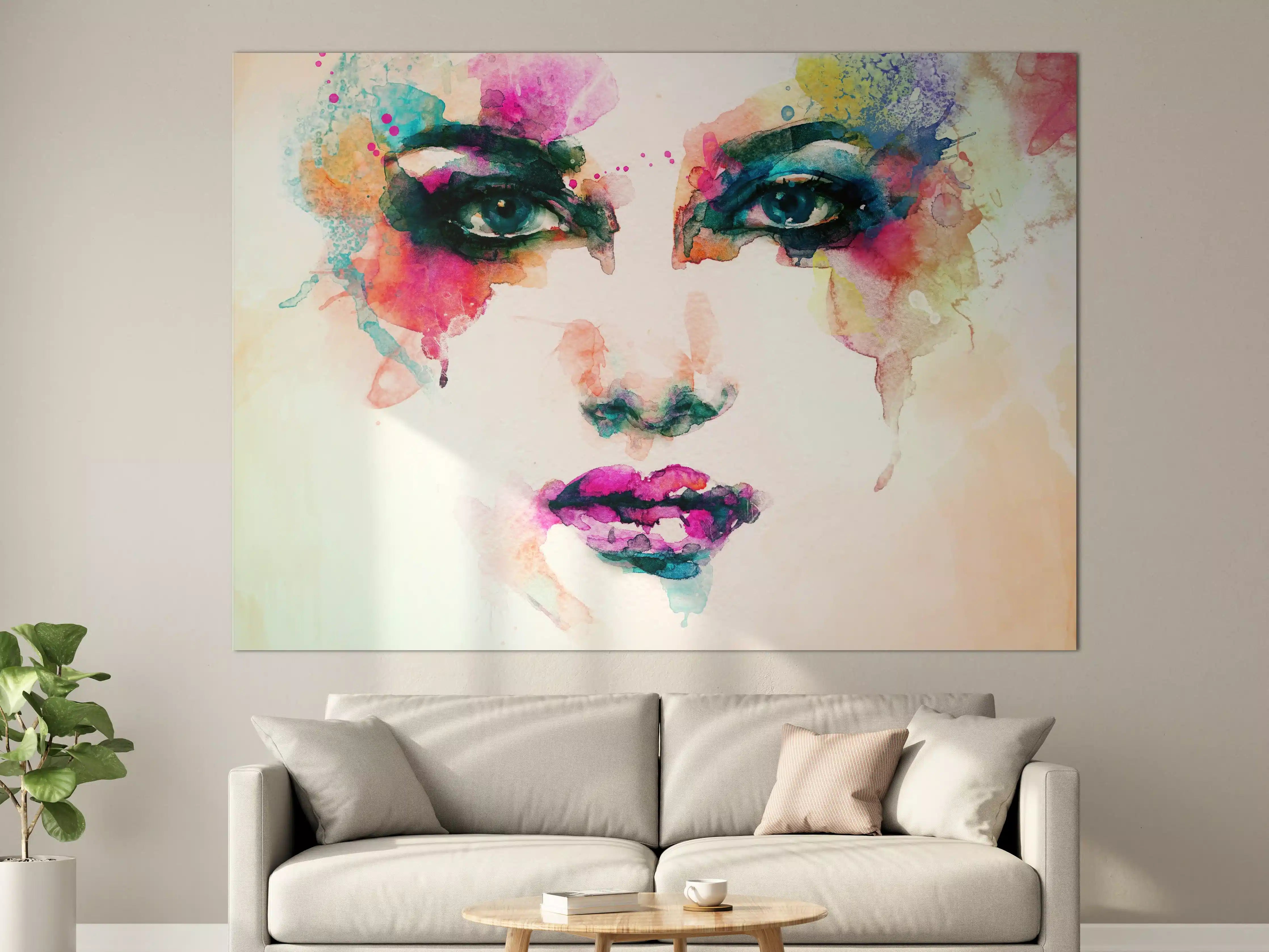Große Wandbilder - Aquarell Kunst Frau Gesicht