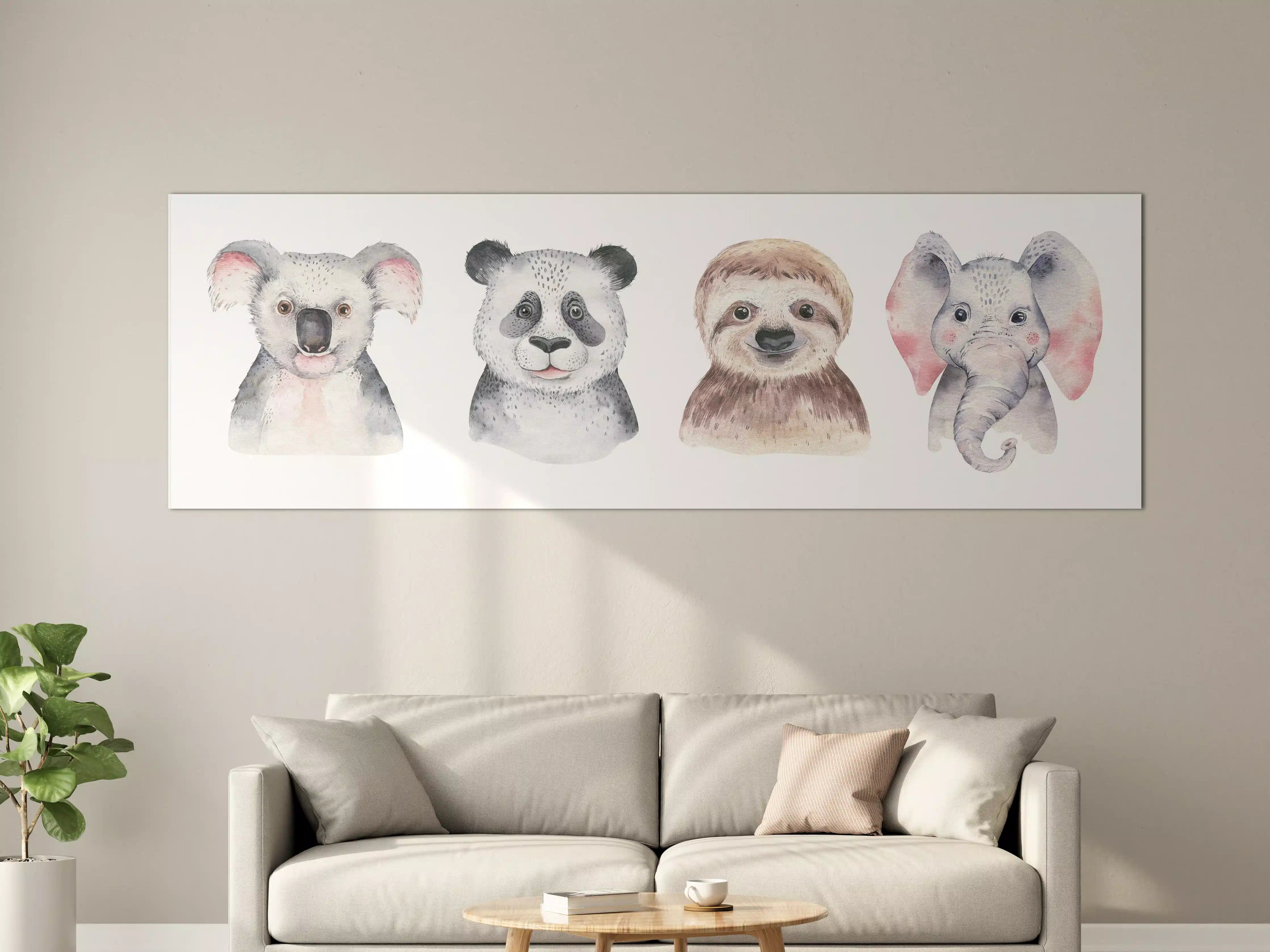 Große Wandbilder - Aquarell Tierbabys Illustration