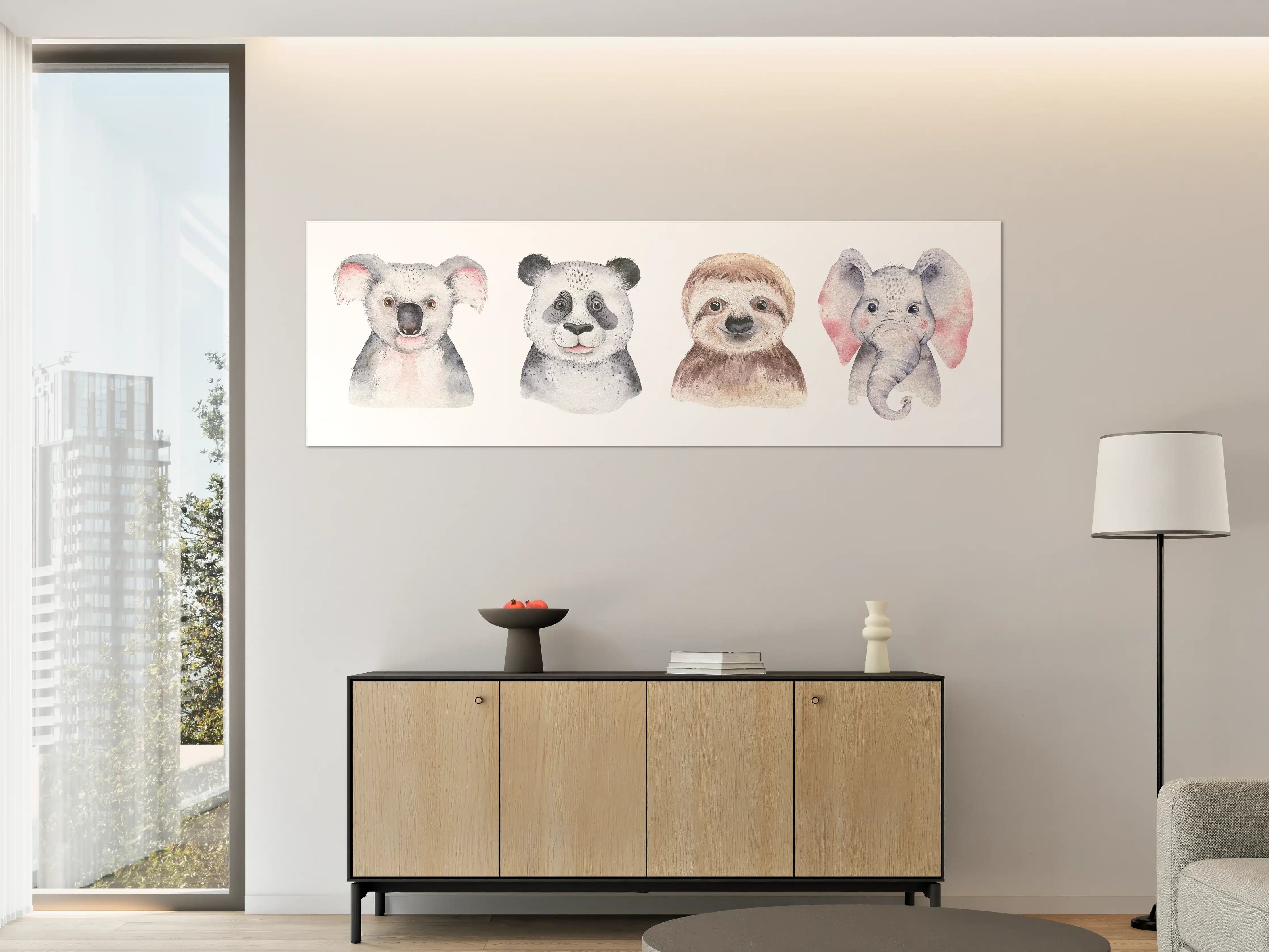 Große Wandbilder - Aquarell Tierbabys Illustration