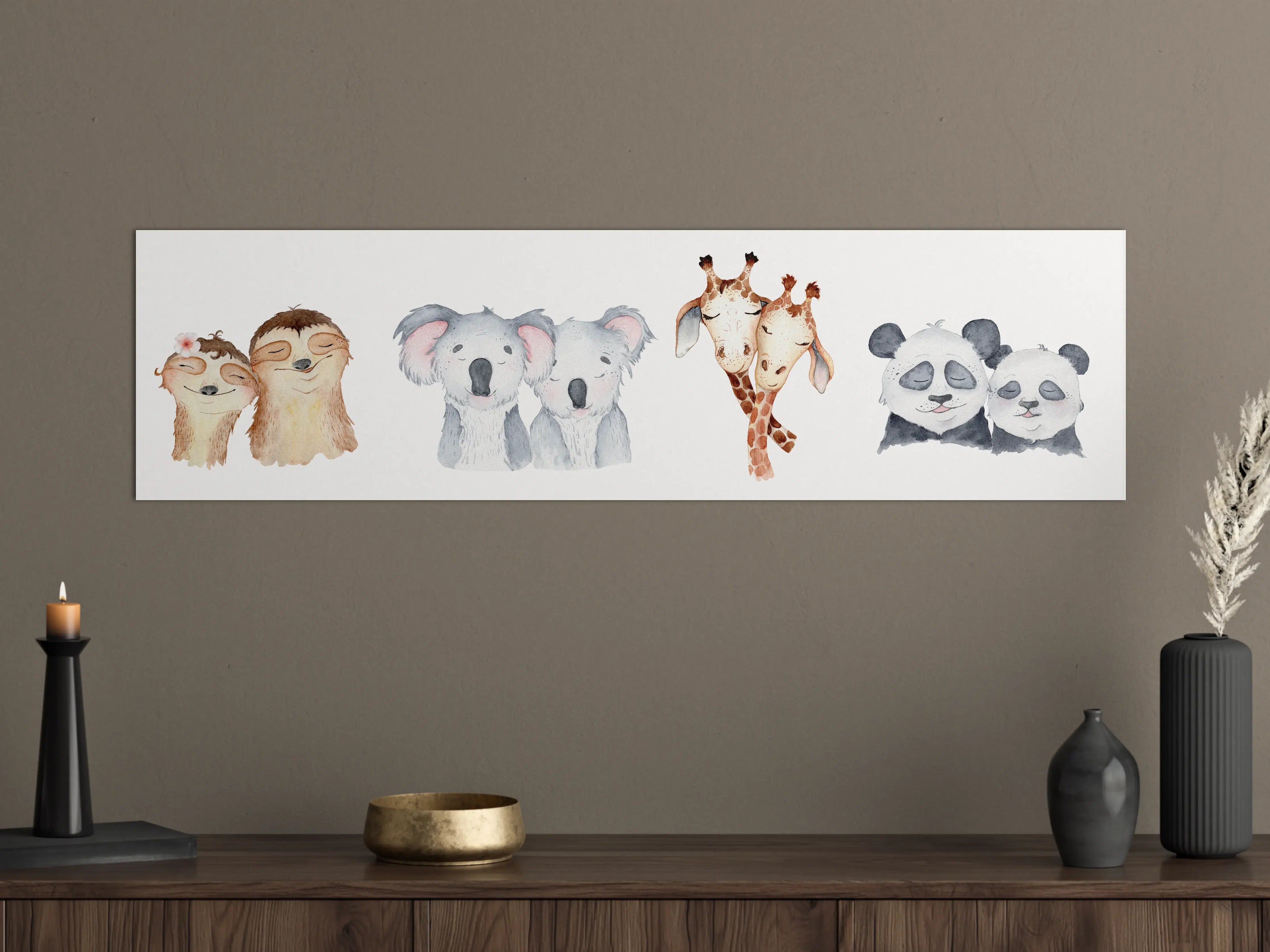 Große Wandbilder - Aquarell Tiercharaktere Set