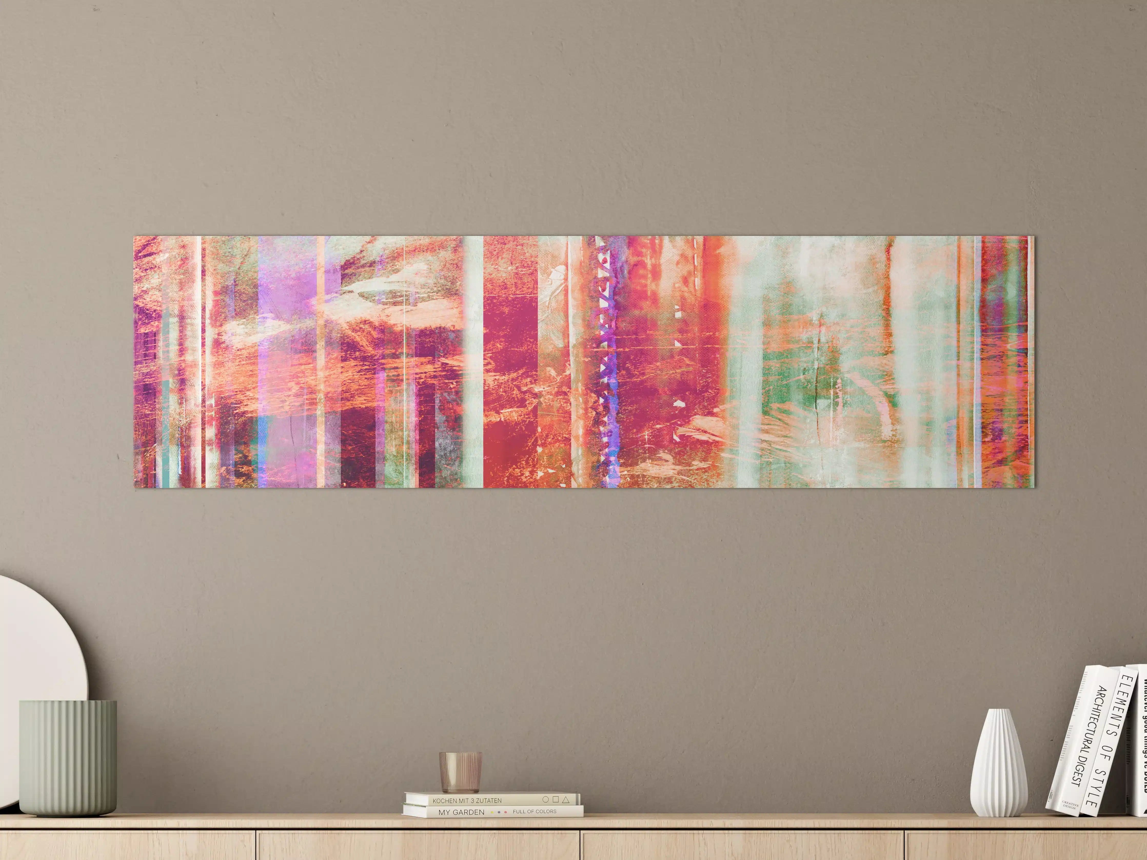 Große Wandbilder - Aquarell pastellfarbige Streifen