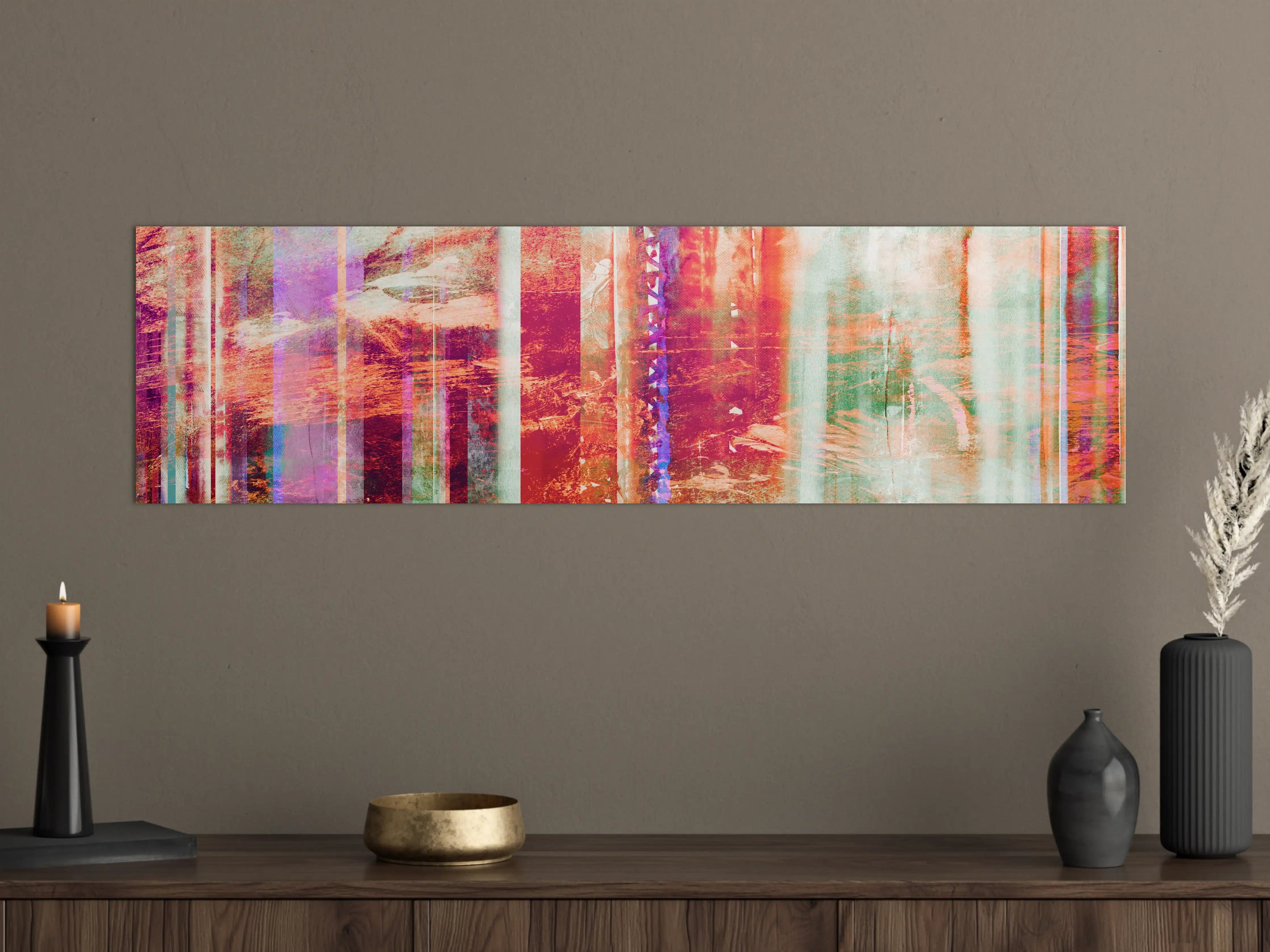 Große Wandbilder - Aquarell pastellfarbige Streifen