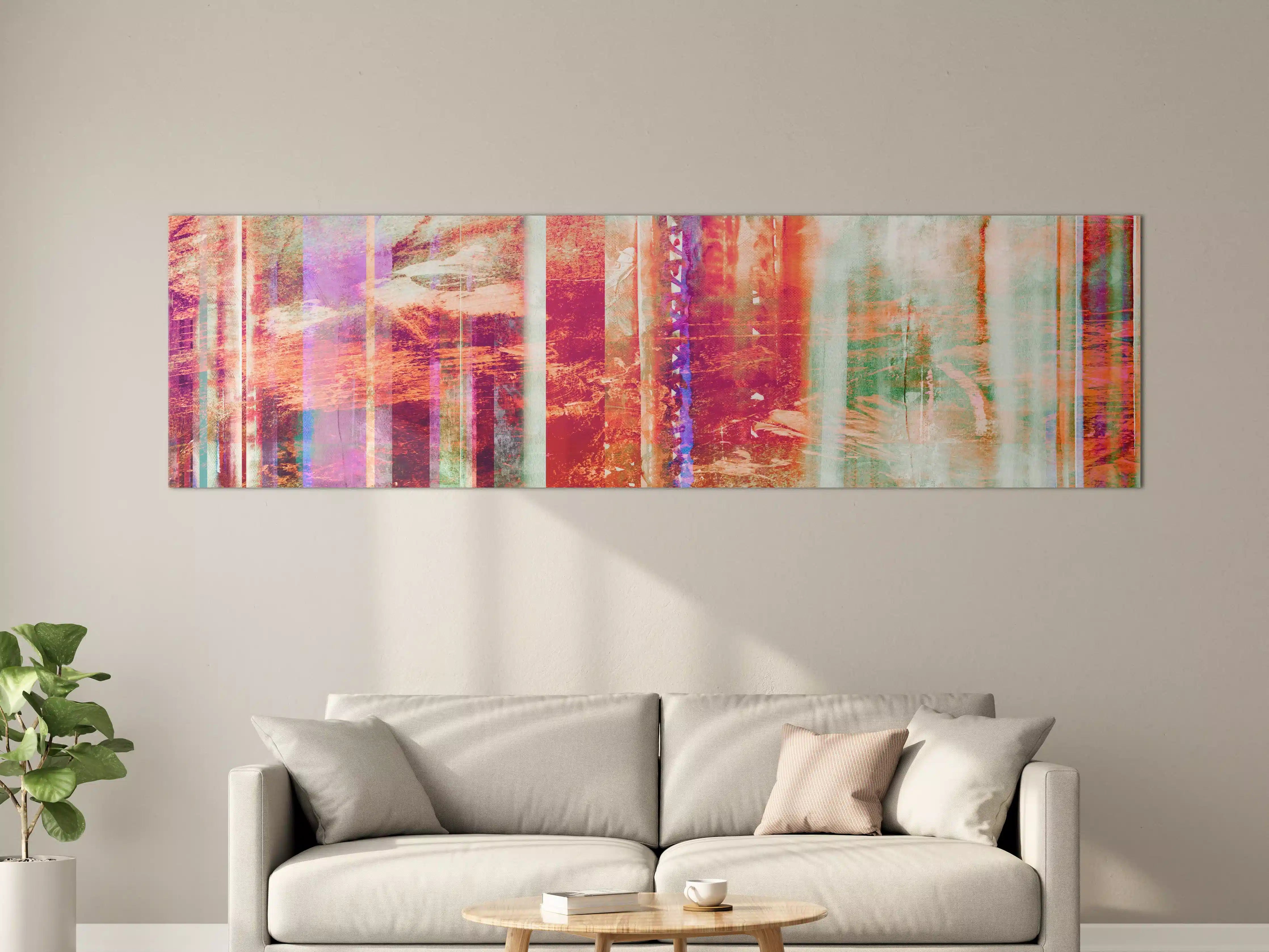 Große Wandbilder - Aquarell pastellfarbige Streifen