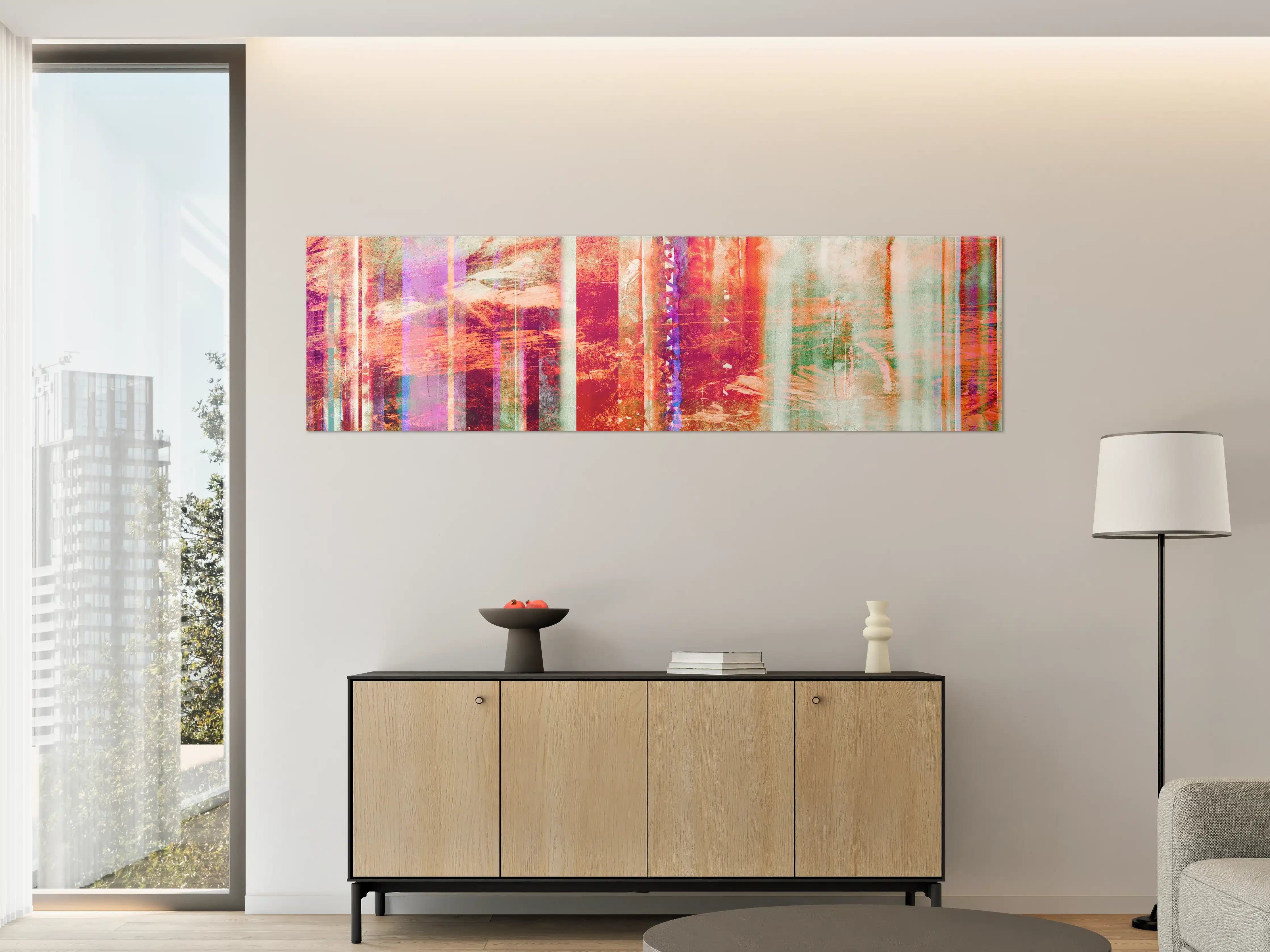 Große Wandbilder - Aquarell pastellfarbige Streifen