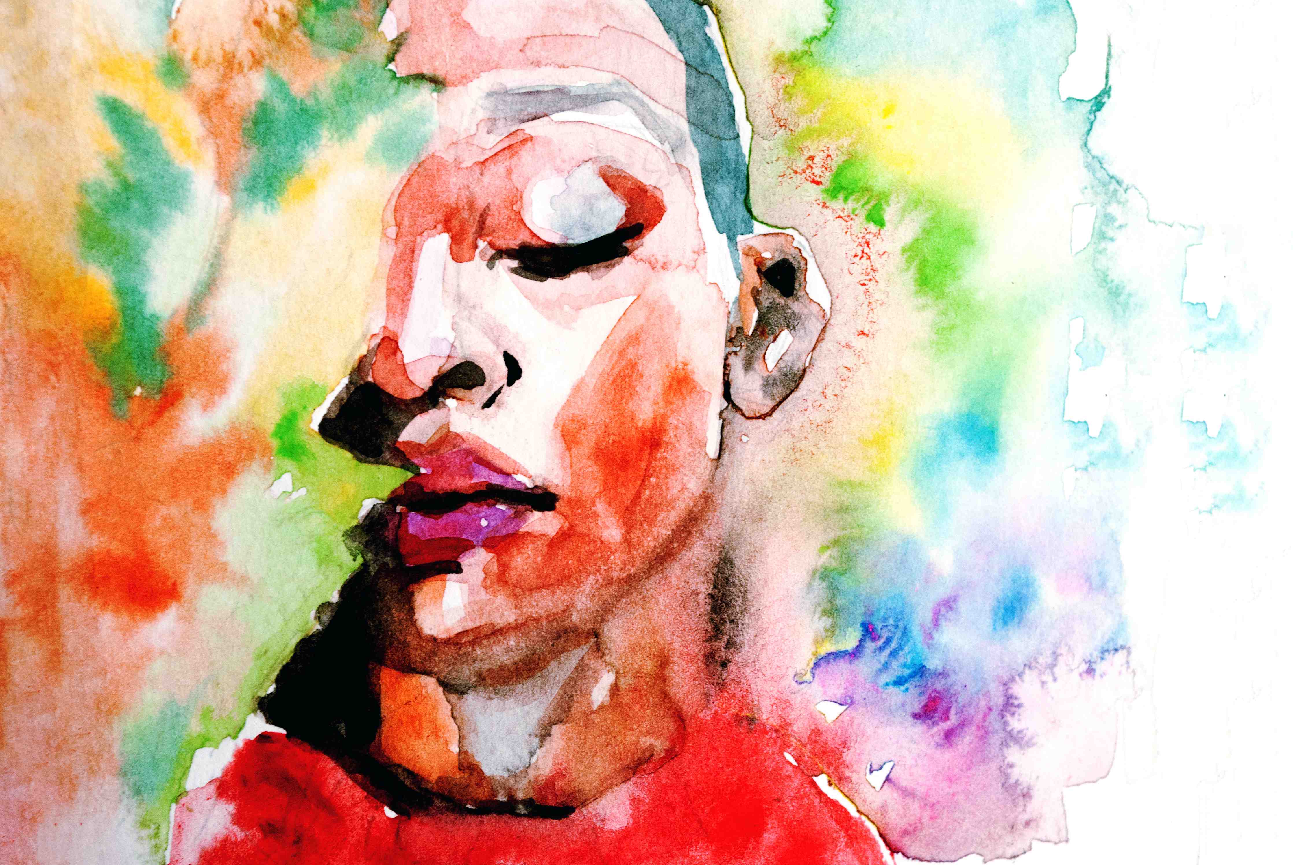 Große Wandbilder-Aquarellartiges Porträt einer Frau