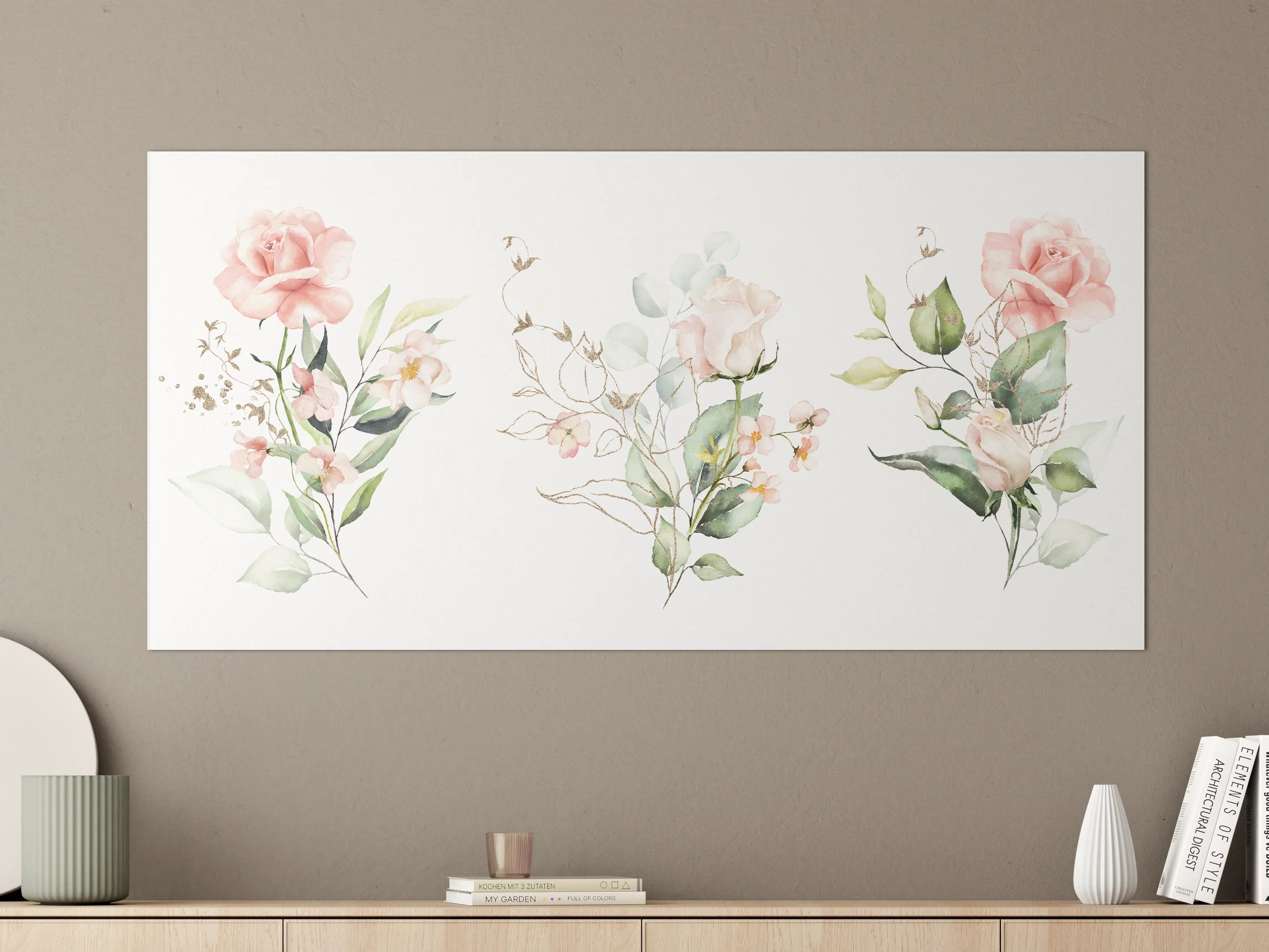 Große Wandbilder - Aquarellblumen 