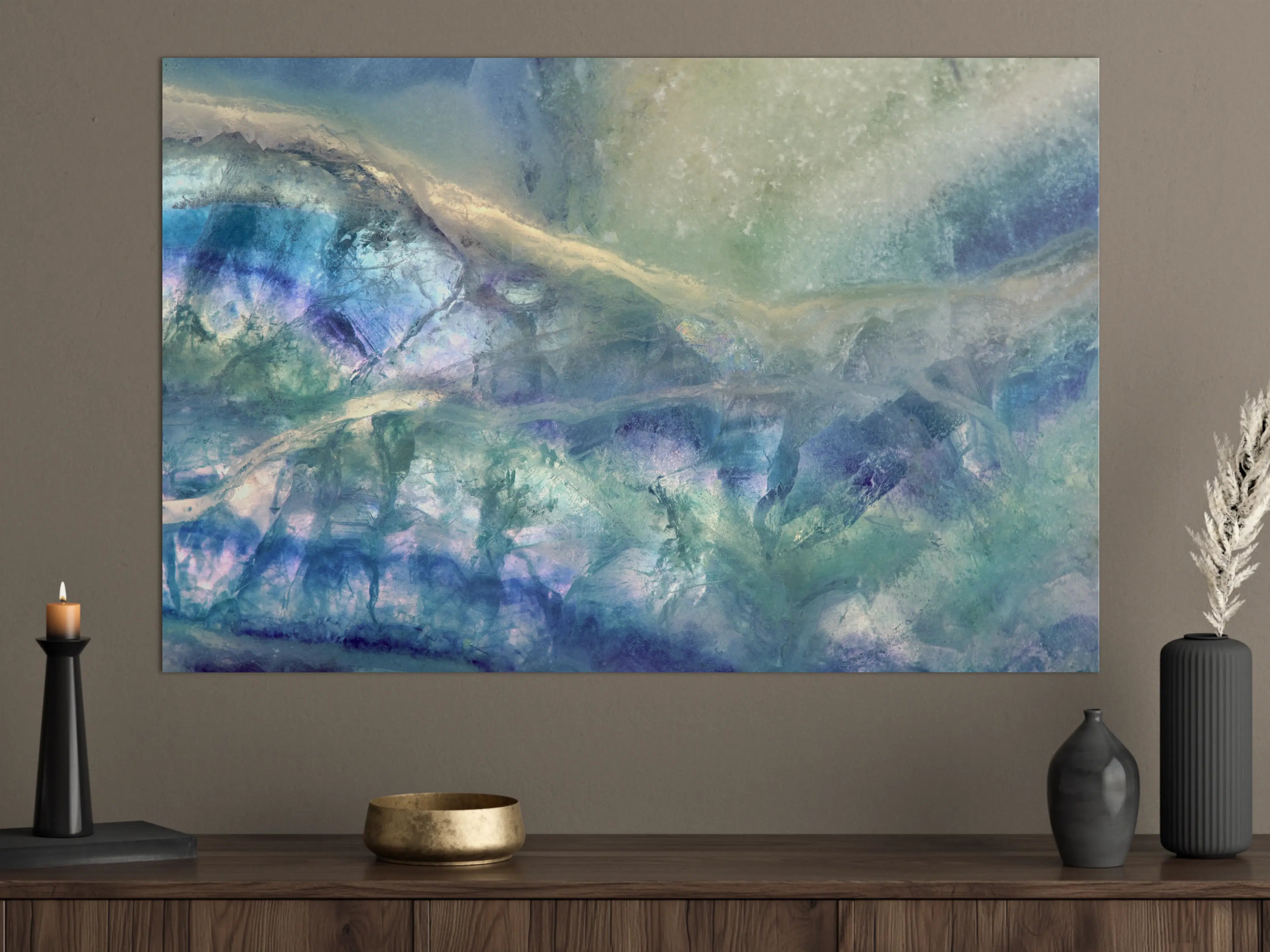 Große Wandbilder - Aquatische Fantasie in Blau und Grün