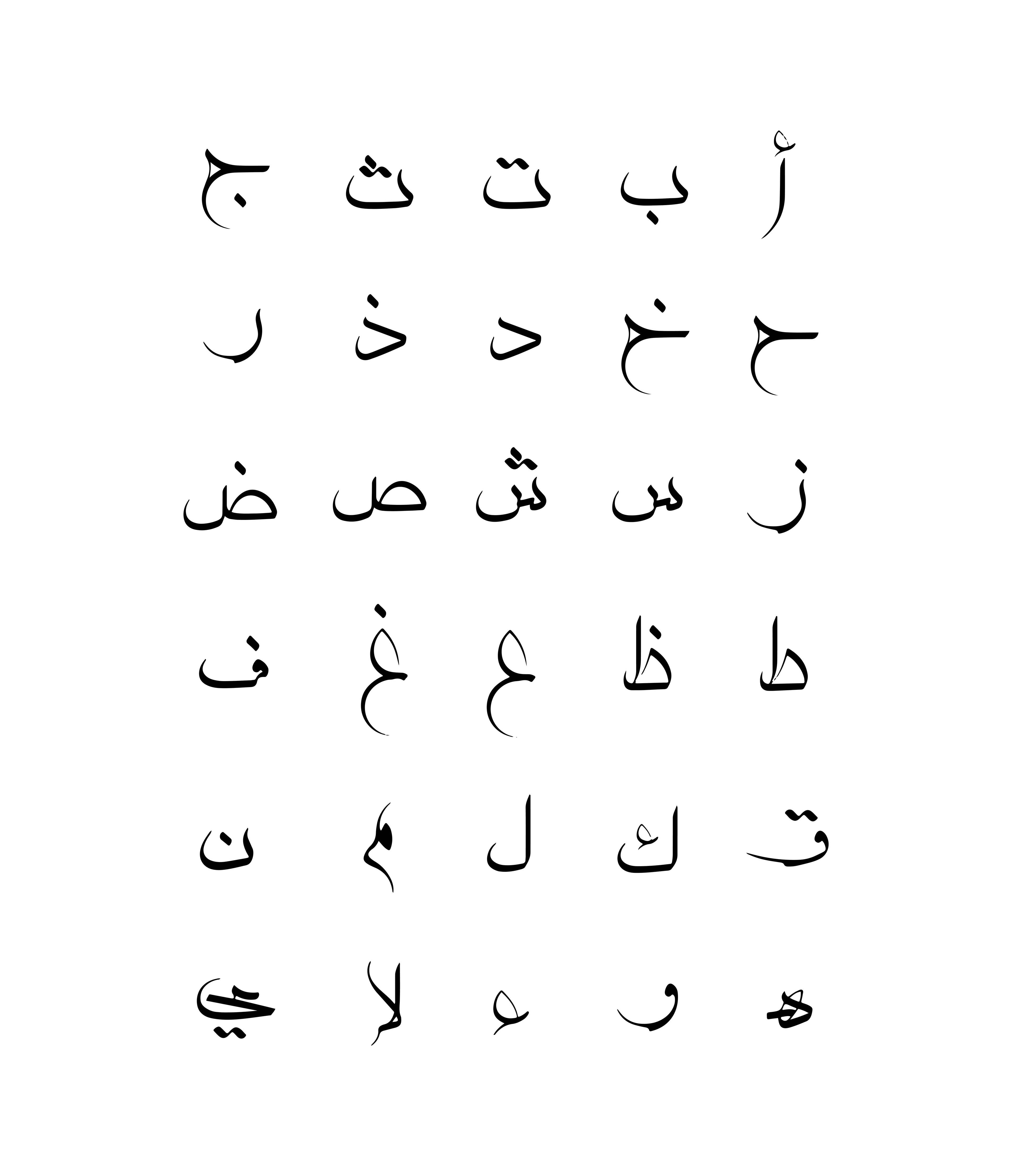 Große Wandbilder-Arabische Buchstaben in kalligraphischer Schrift