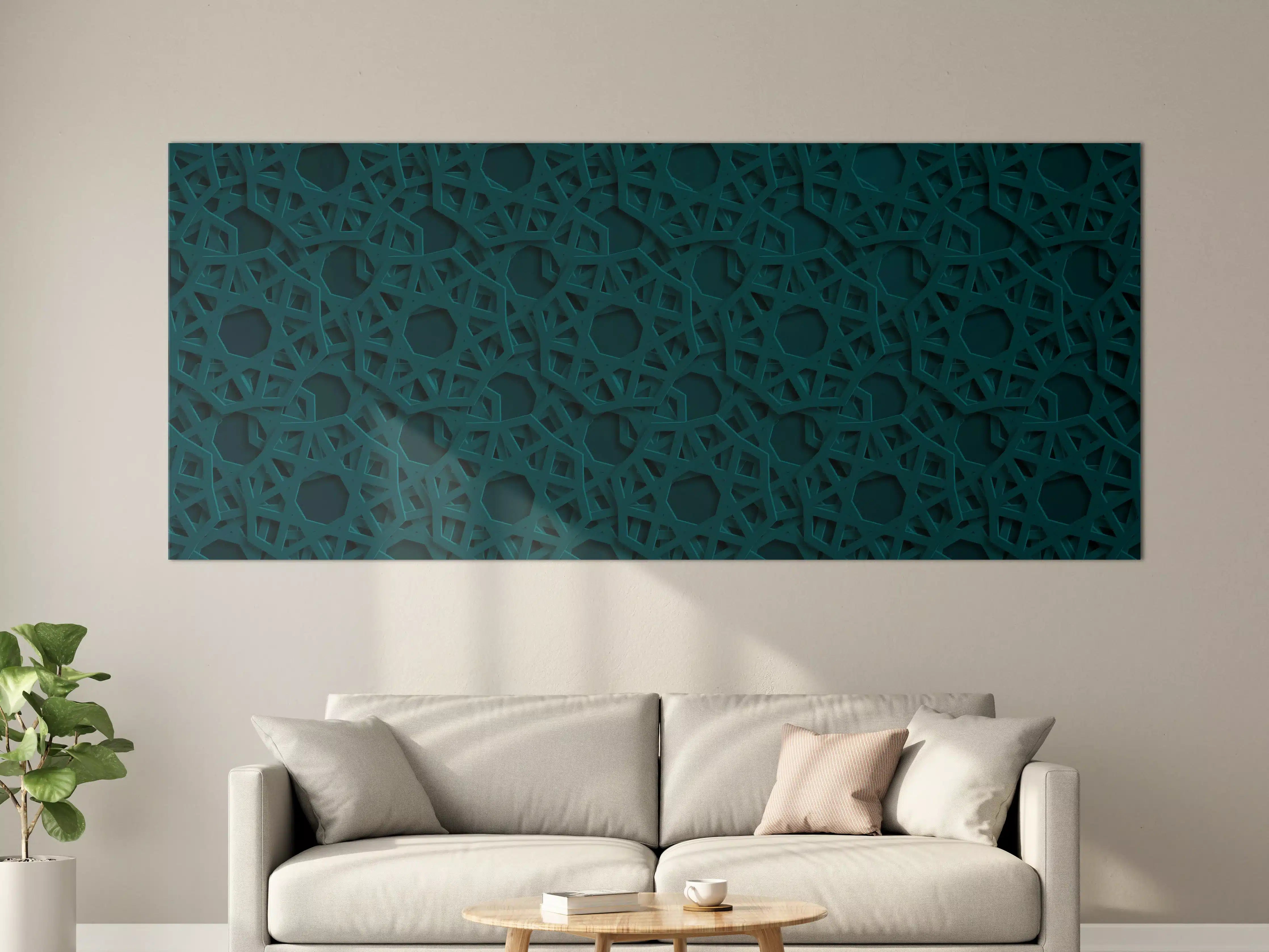 Große Wandbilder - Arabische Muster Dunkelgrün