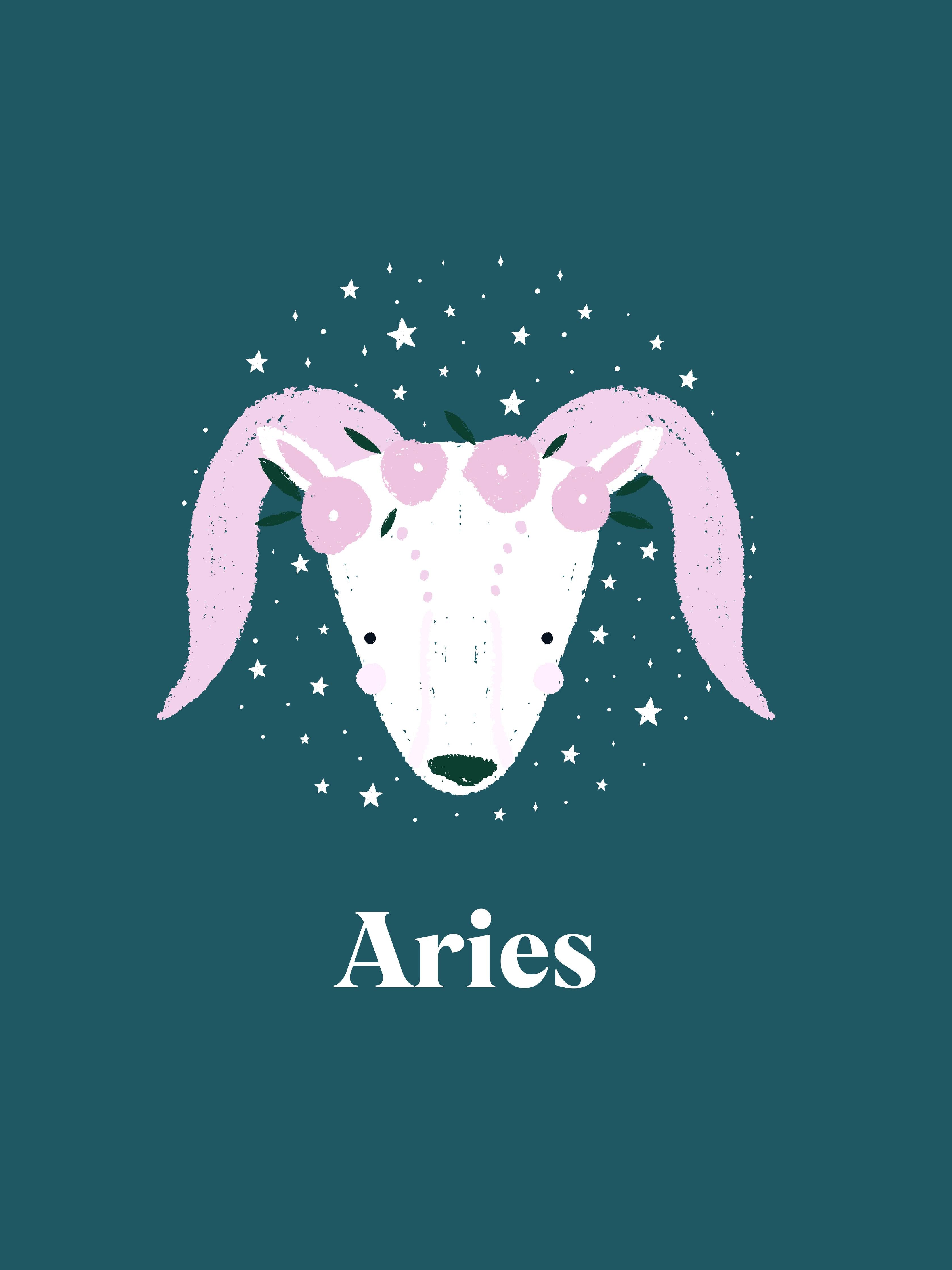 Große Wandbilder-Aries Sternbild Teal Poster